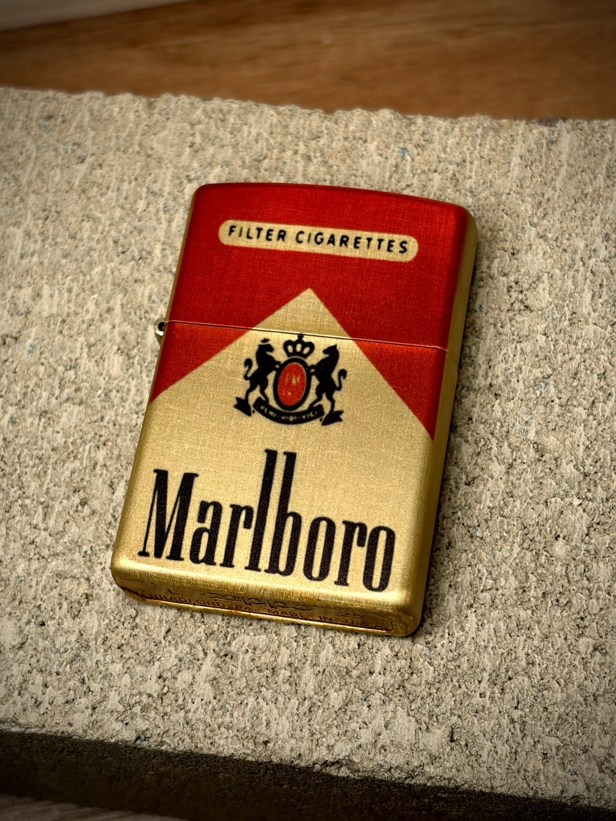 Custom Gold Vintage Inspire Collectible EDC Marlboro Zippo Lighter