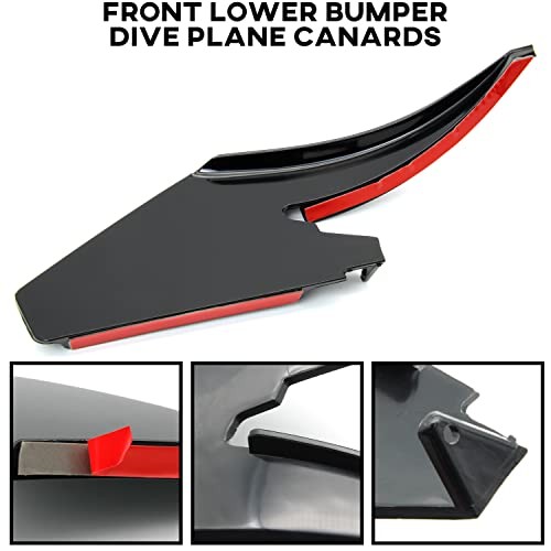 Front Lower Bumper Dive Plane Canards for Ford Mustang 2018-2023, Shark Fin