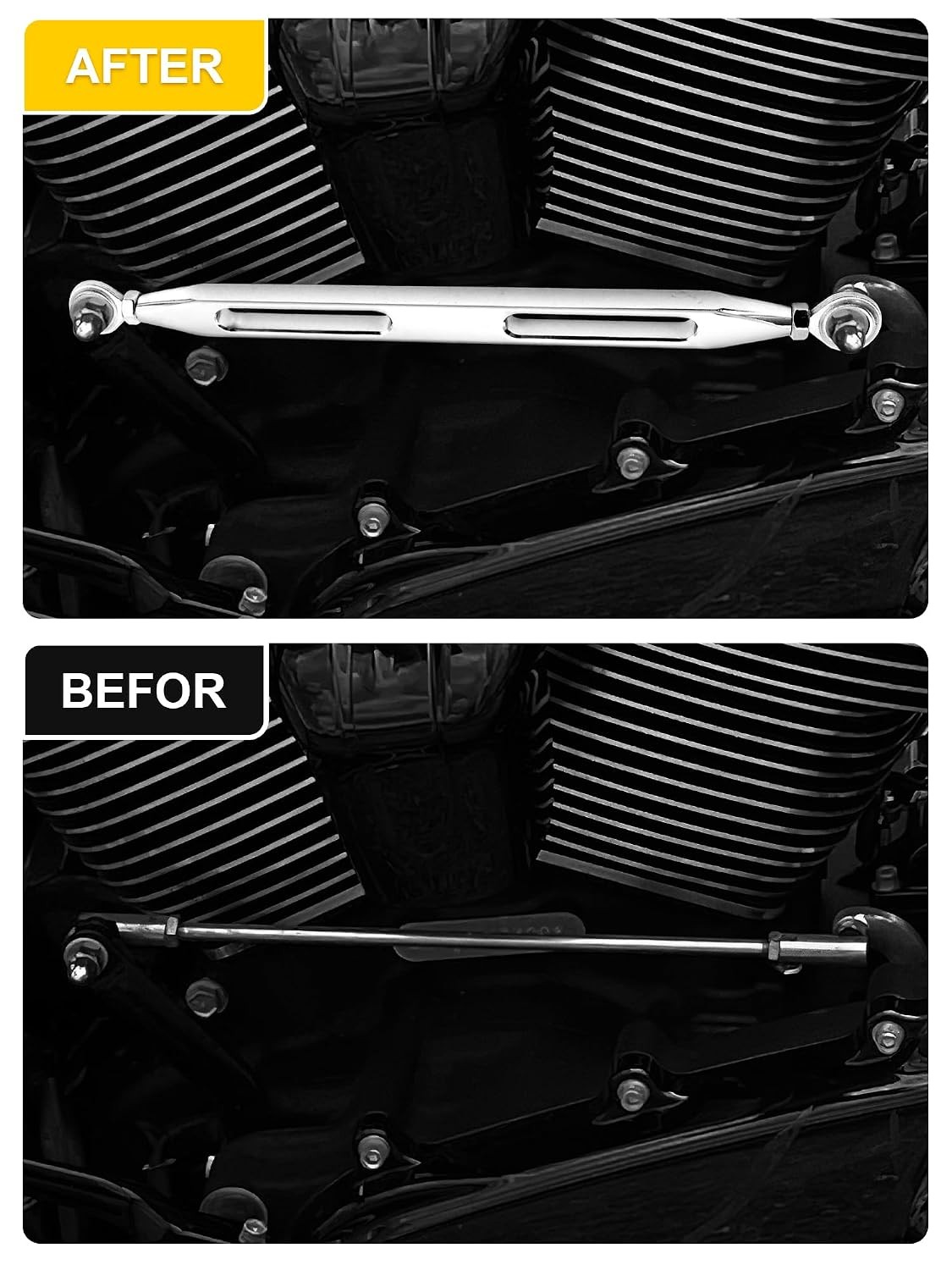 Harley Davidson Shift Linkage Rod Compatible 1986-2024 Chrome Finish