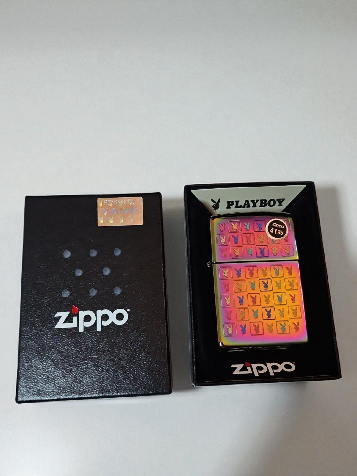 🔥Zippo Playboy 20751 Multi Color Monogram Logo Spectrum Lighter Unfired