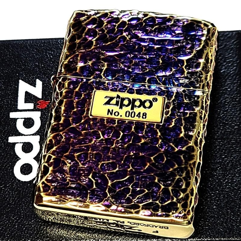 Zippo Armor Hammertone Metal 5 Sided Processing Aurora Gold Lighter Japan