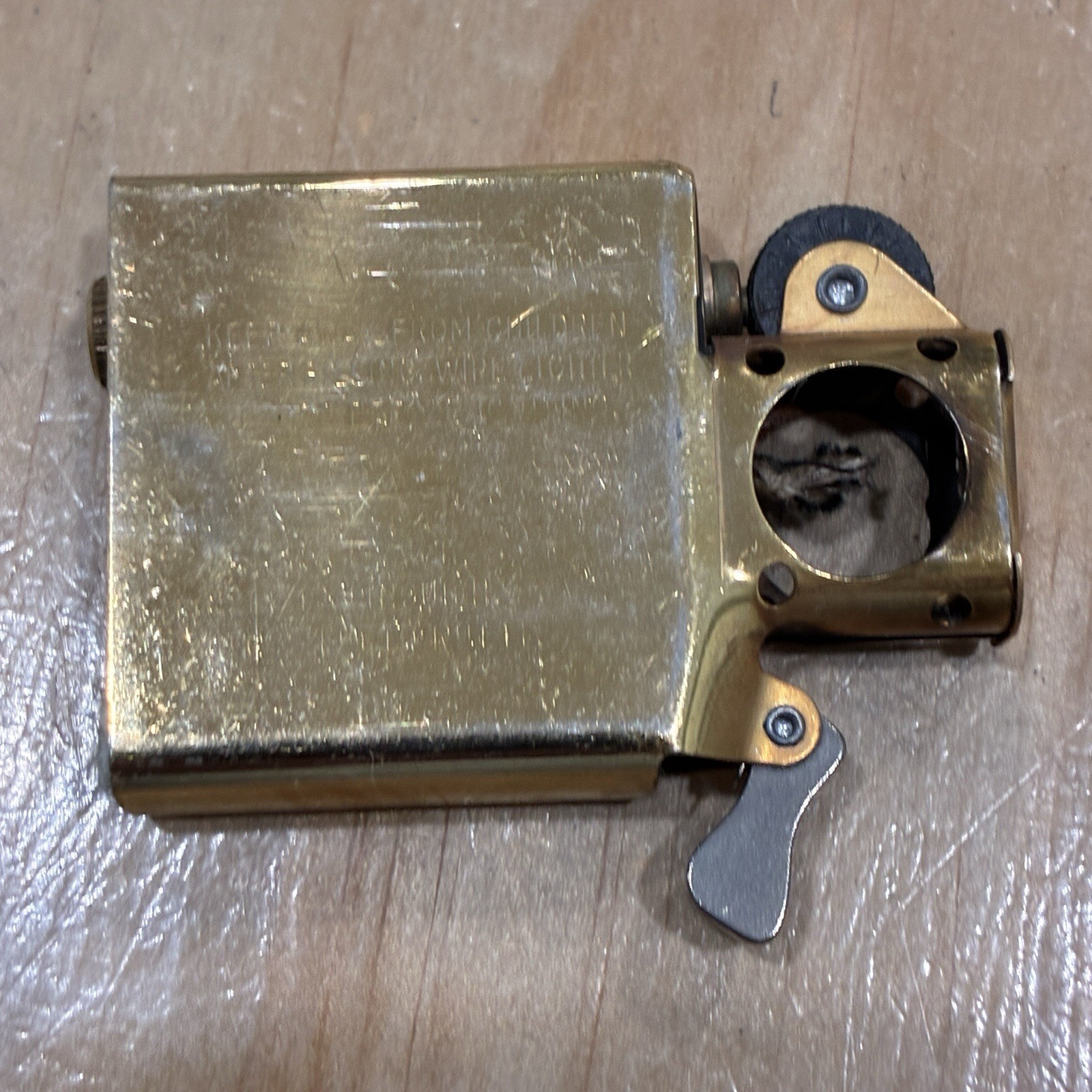 Vintage 1993 Zippo Pipe Lighter 204PL Solid Brass Brushed Finish USA Made