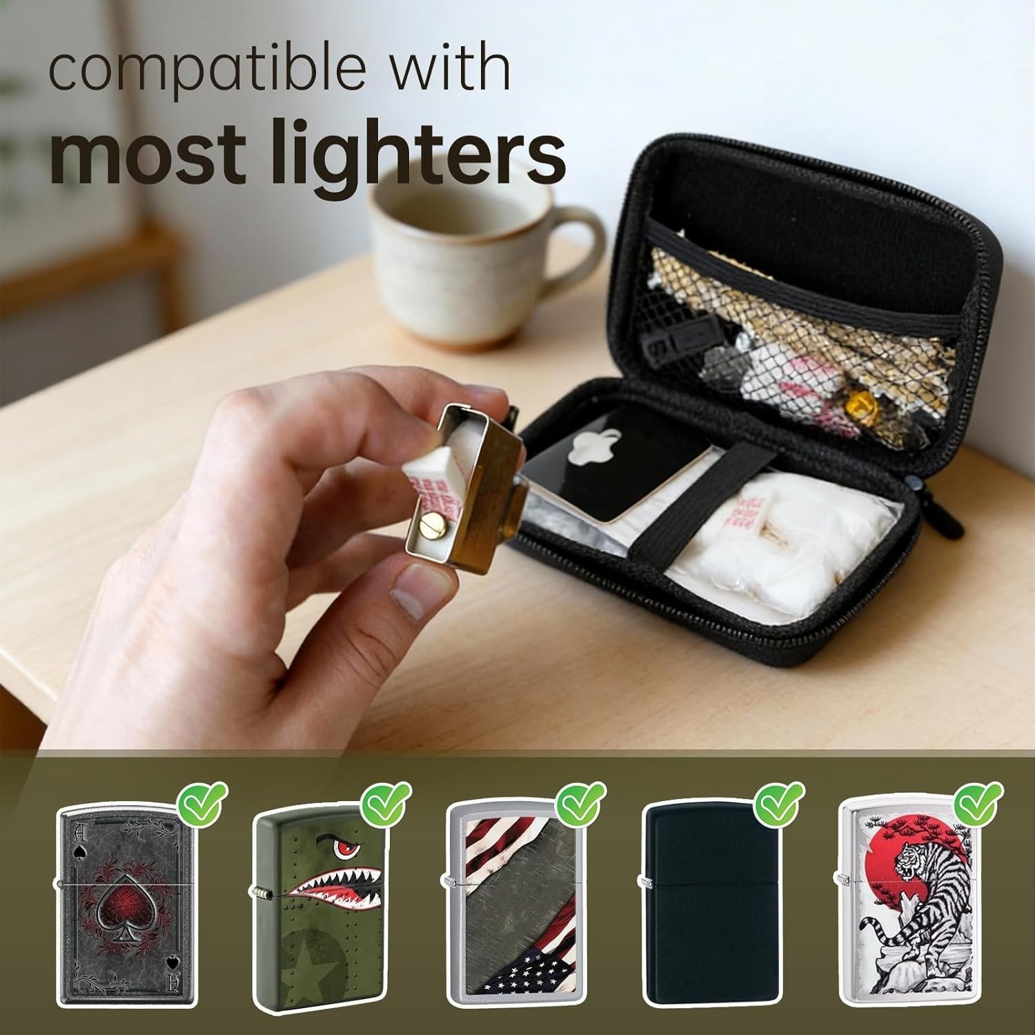Zippo Repair Kit – Replacement Parts with Cotton, Flint, Wick, Pad & Tool