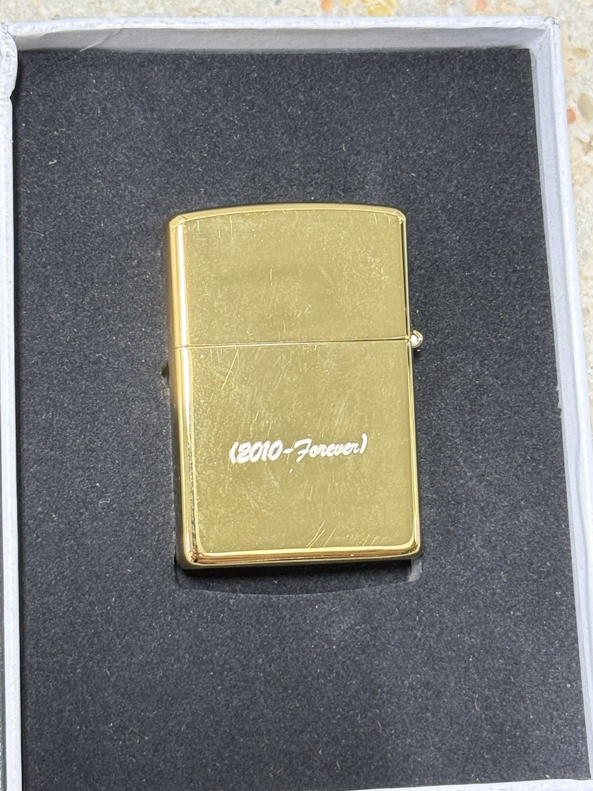 FTP Box Logo 10 YR Gold Zippo Lighter FuckthePopulation New in Plastic SS20