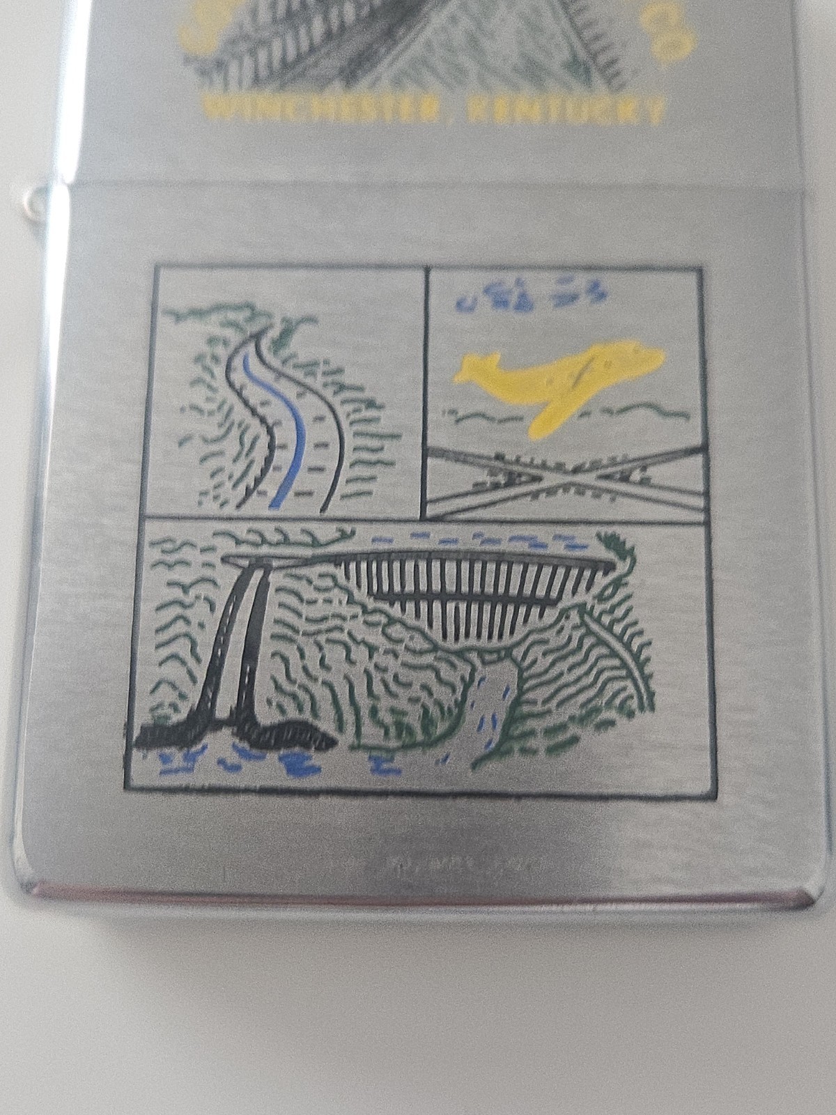 Zippo 1997 Odell Construction Co. Winchester, KY Brushed Chrome