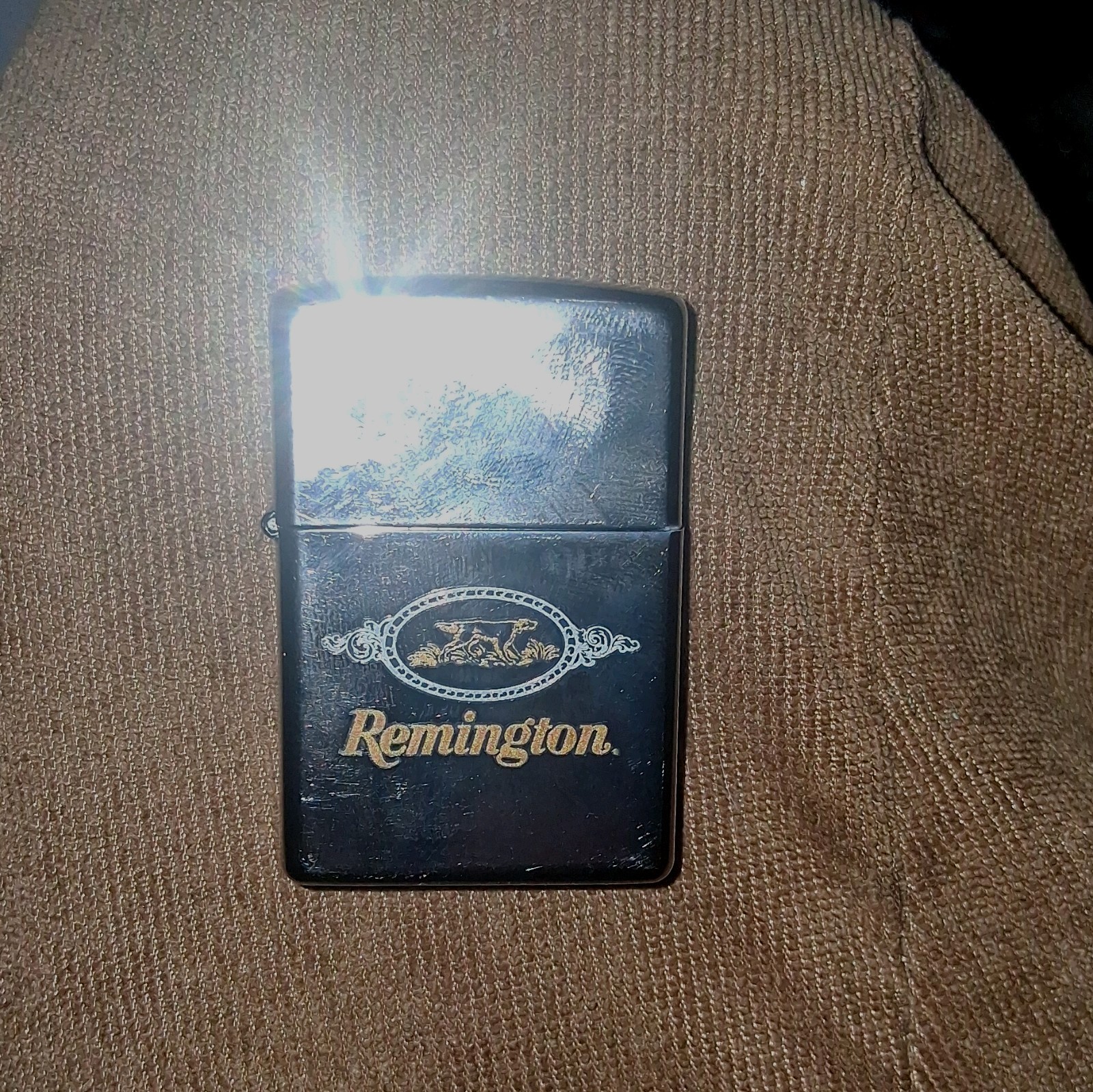 „Black Ice“ Zippo Remington Logo Lighter Made in U.S.A., Bradford, PA USA.