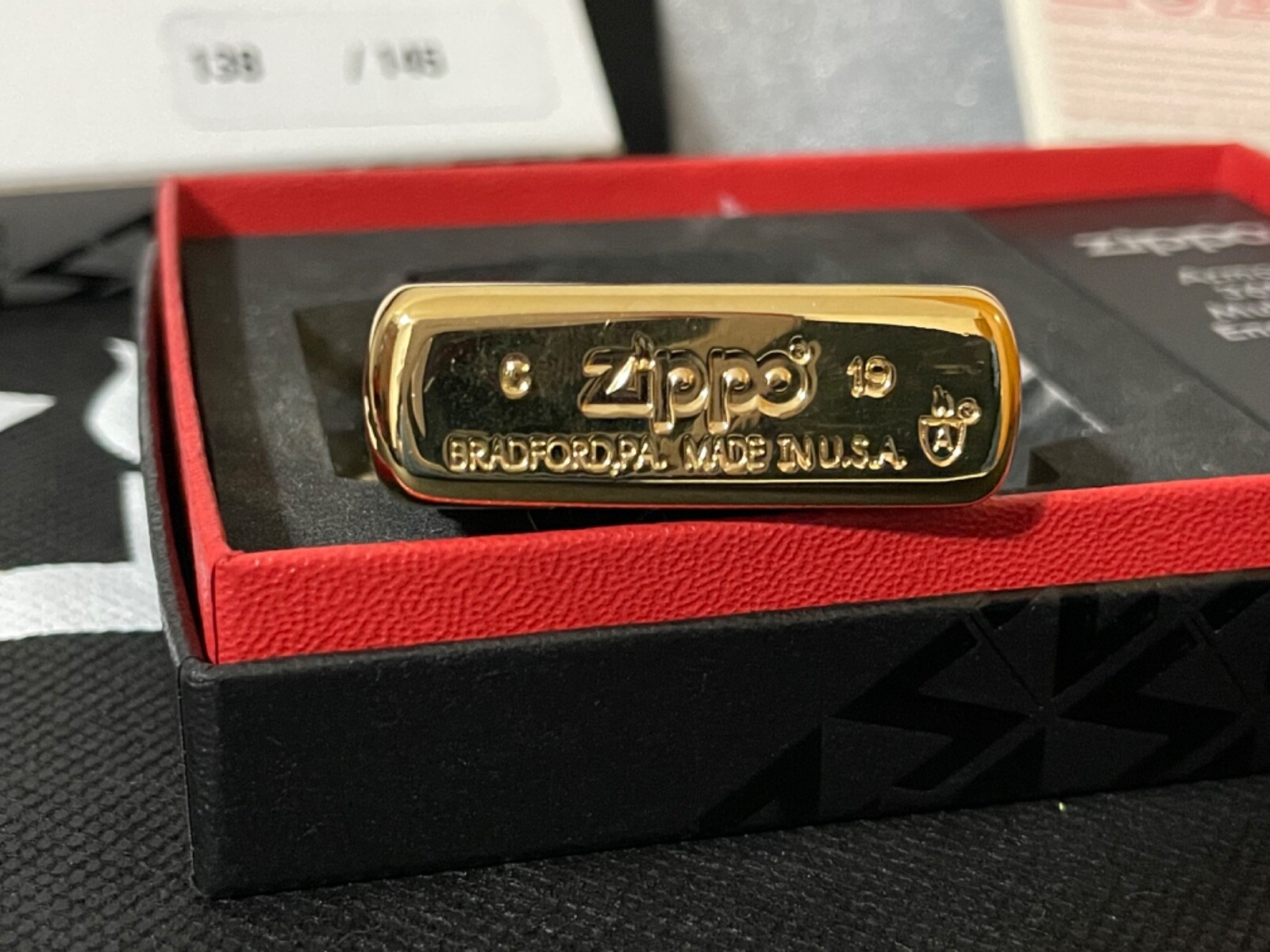 Zippo Lighter Venetian 45th anniversary Gold Plated 138/145