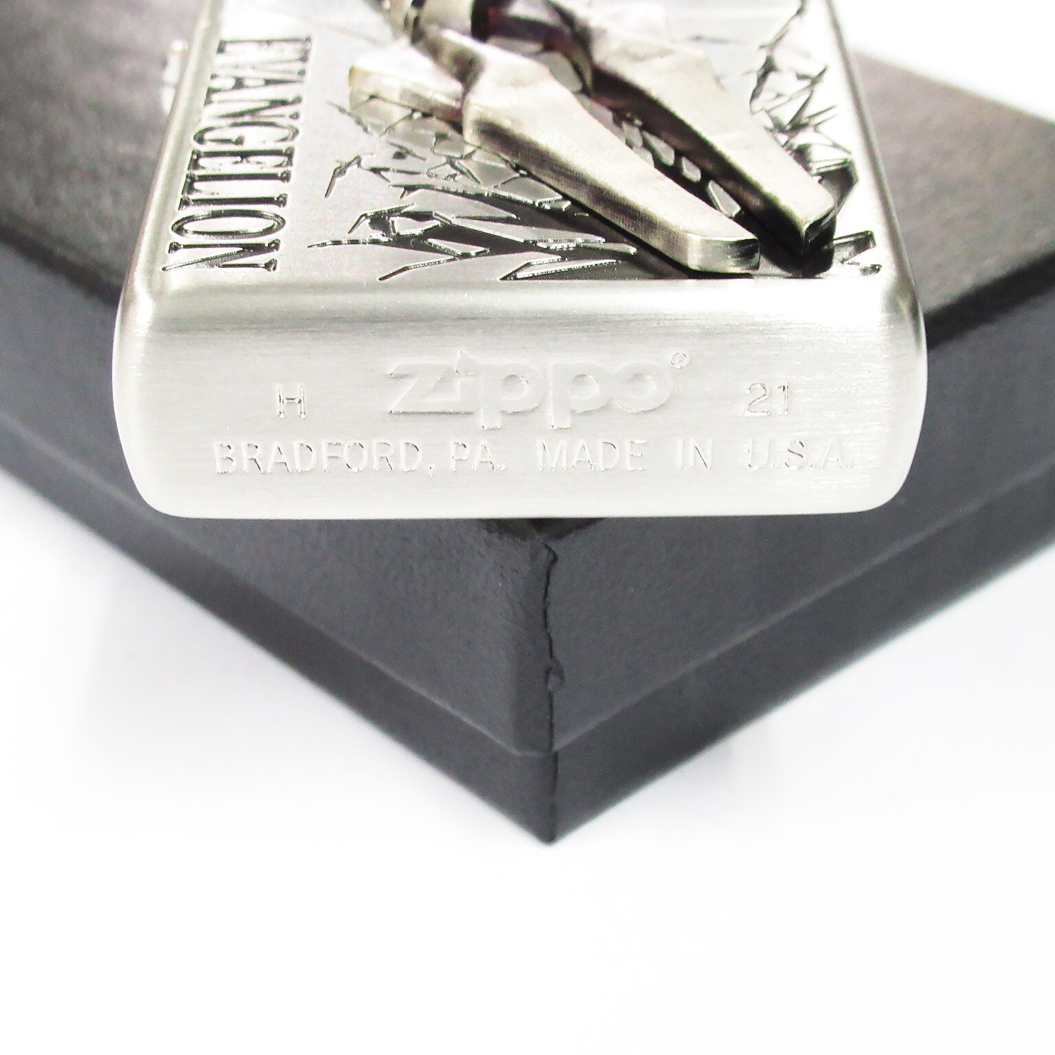 Zippo Evangelion Eva Spear of Longinus Metal Etching Oxidized Silver Japan Cool