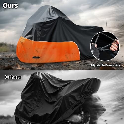 Motorcycle Cover Fits for Harley Davidson Road King Road 107″-Side Box Orange