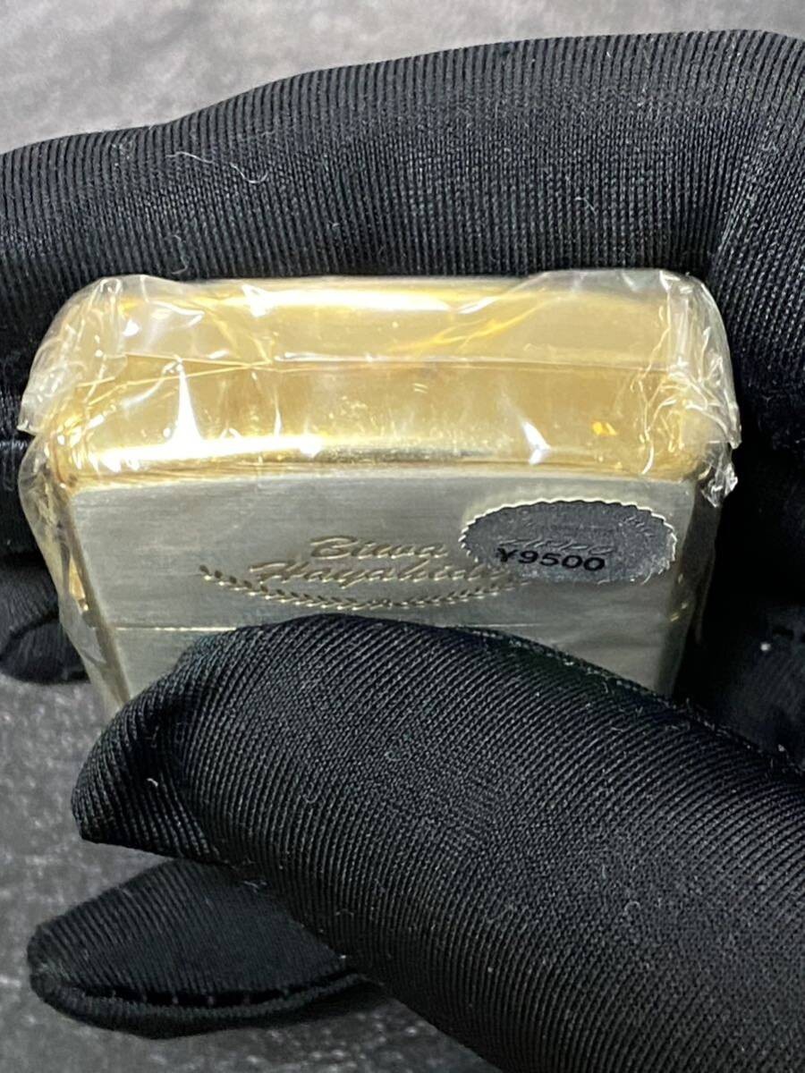 Zippo Biwa Hayahide 4 Sided Gold Vintage Front Engraving Rare Model Made in 1995