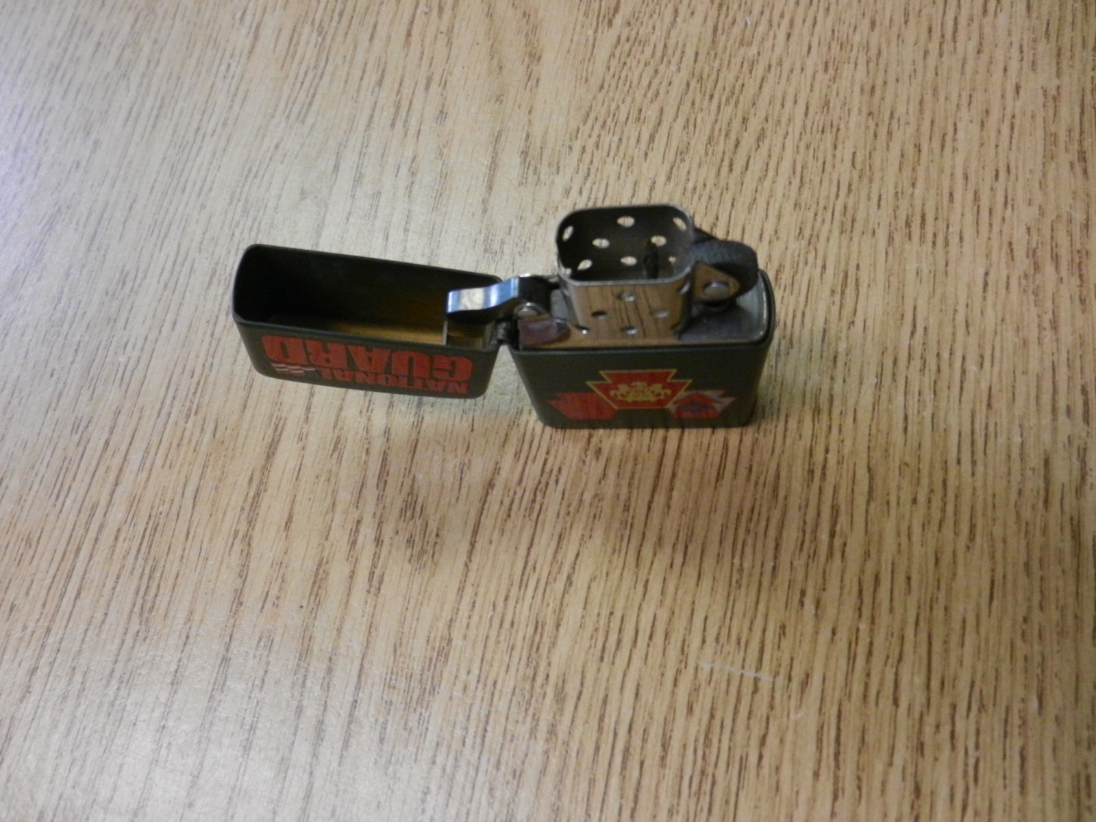 2011 Zippo National Guard Lighter Olive Green No Box Used