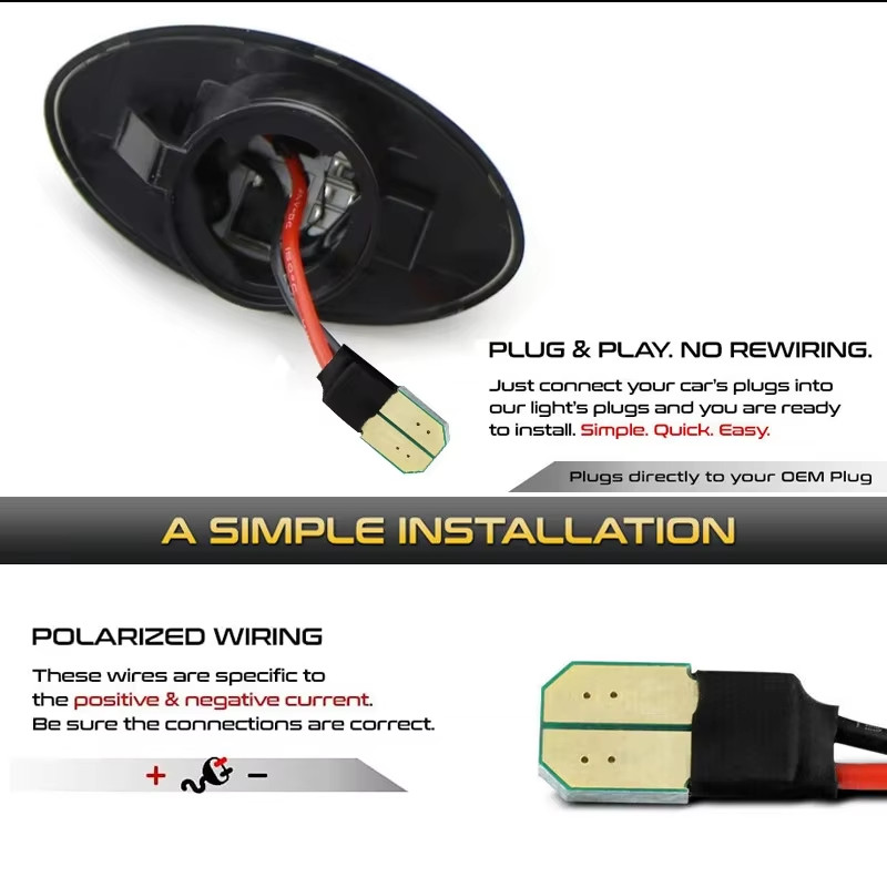 For Mini Cooper R50 R53 2002-2006 Dynamic LED Turn Signal Side Marker Light For