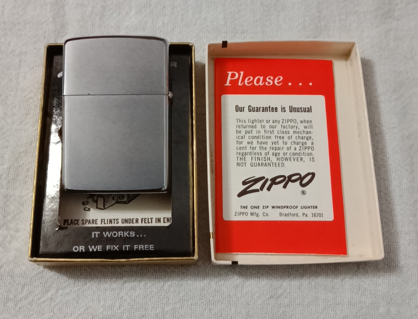 1971 ZIPPO LIGHTER PICK OF THE TREES LUMBER COMPANY TOLEDO OHIO UNUSED WITH BOX