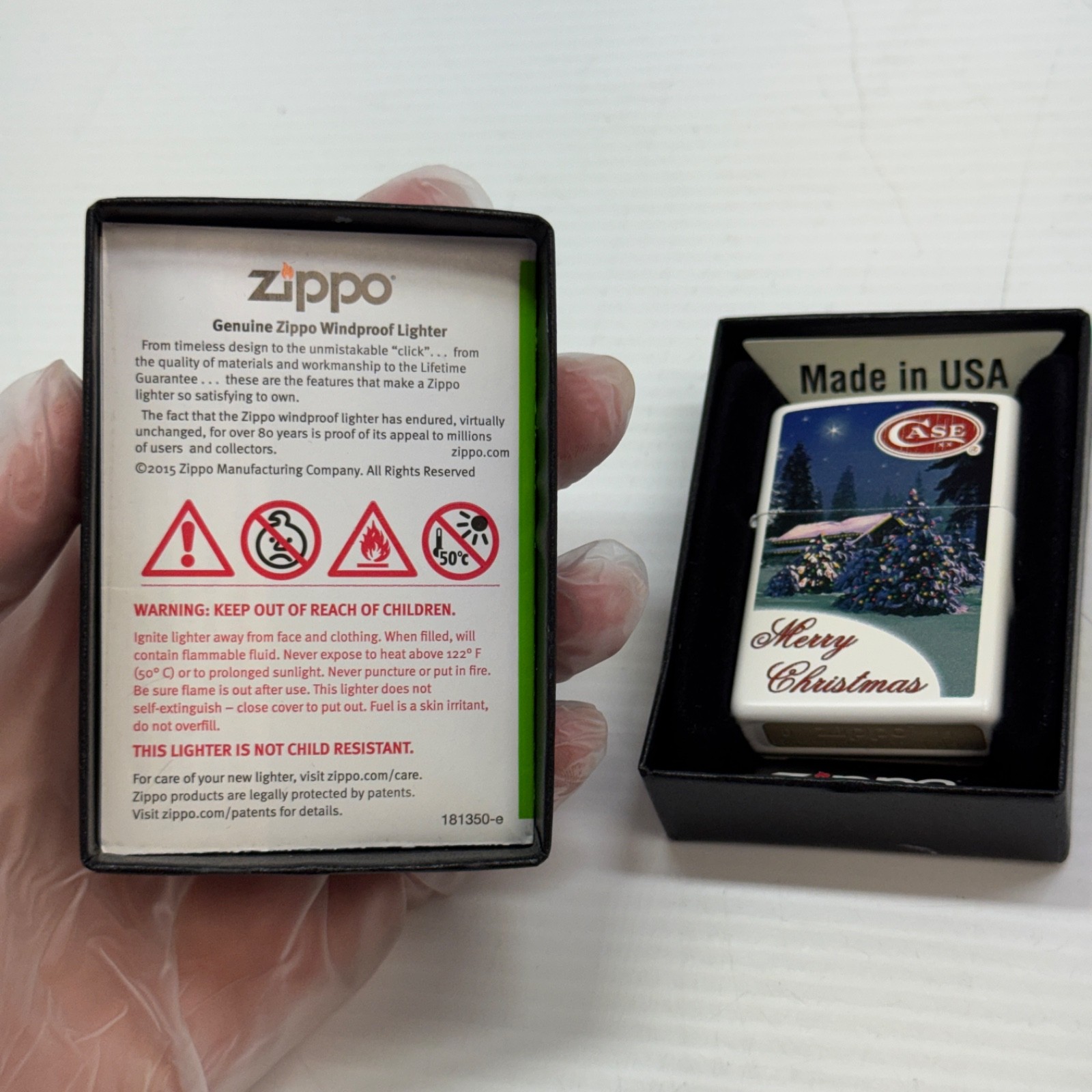 CASE KNIFE XX MERRY CHRISTMAS SNOW NORTH STAR ZIPPO LIGHTER 2015
