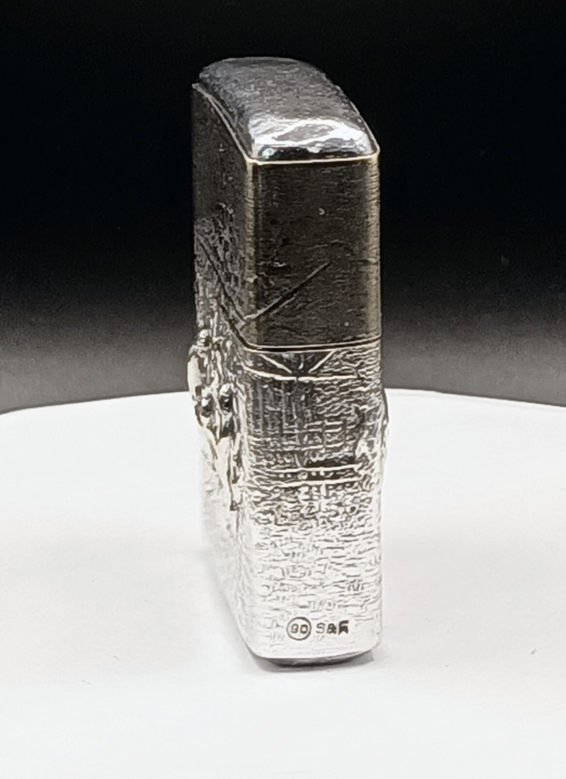 Vintage Ornate Sterling Plated Sleeve 1958 Zippo Lighter Pat Pend 2517191 Workin