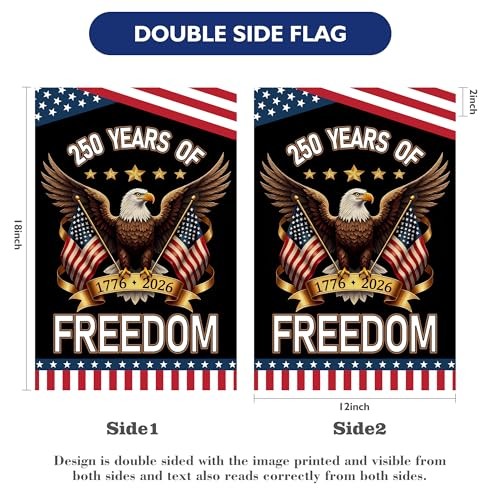 250th Anniversary USA Garden Flag – 250 Years of Freedom USA Flag with a Flag