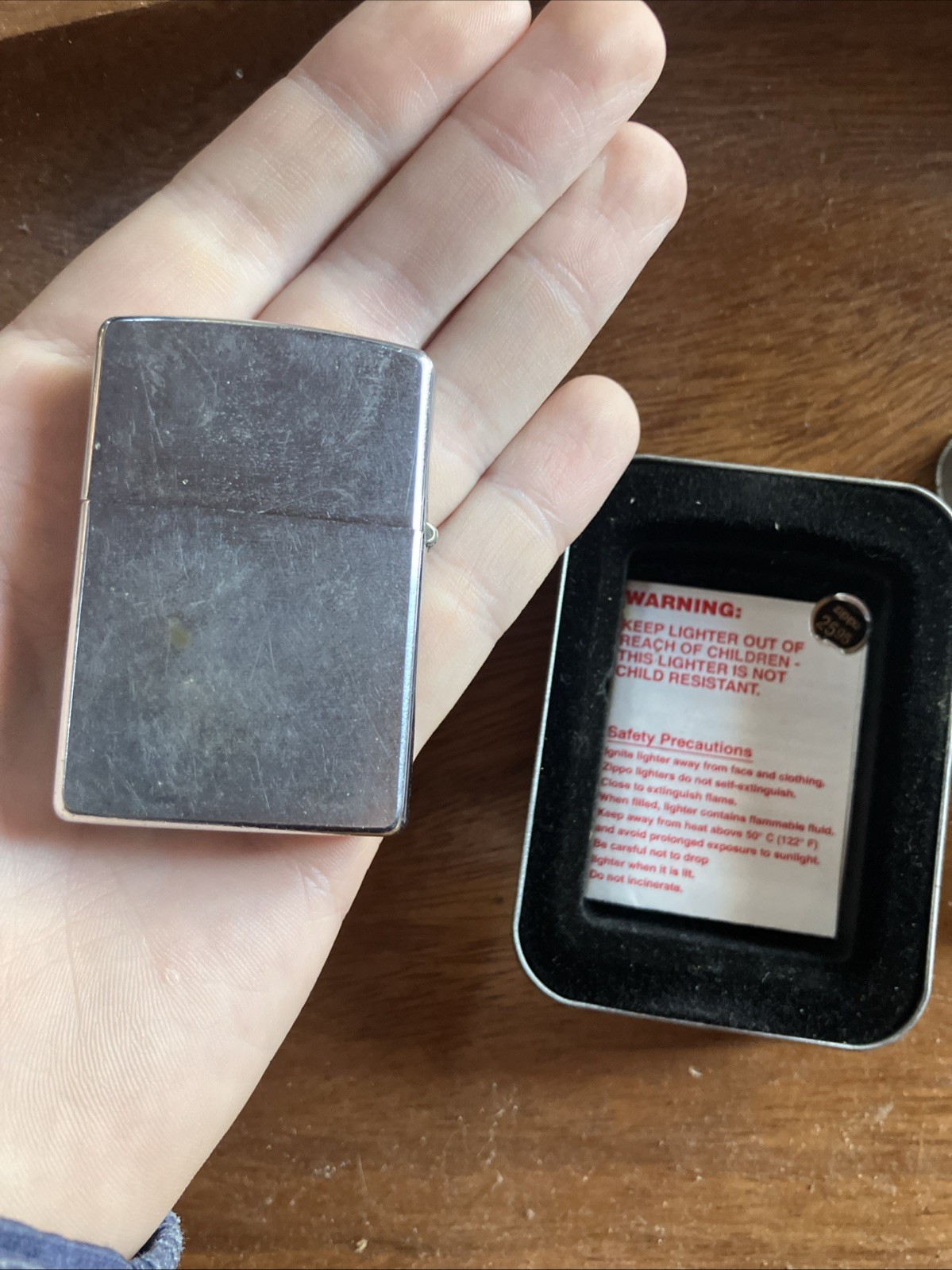 Zippo Harley Davidson Logo Silver Brushed Lighter Used 2006 Works Needs Flint