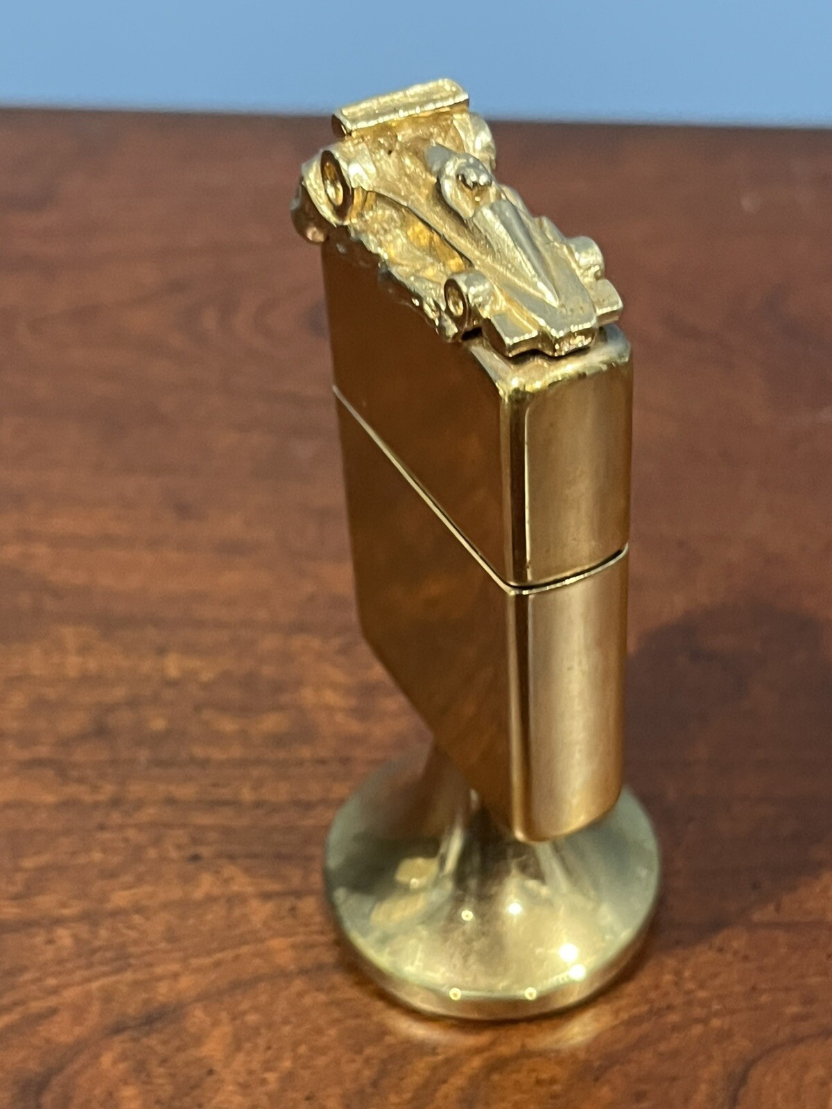 Rare Zippo Desktop Lighter High Polish Gold Plated Formula One – Unfired