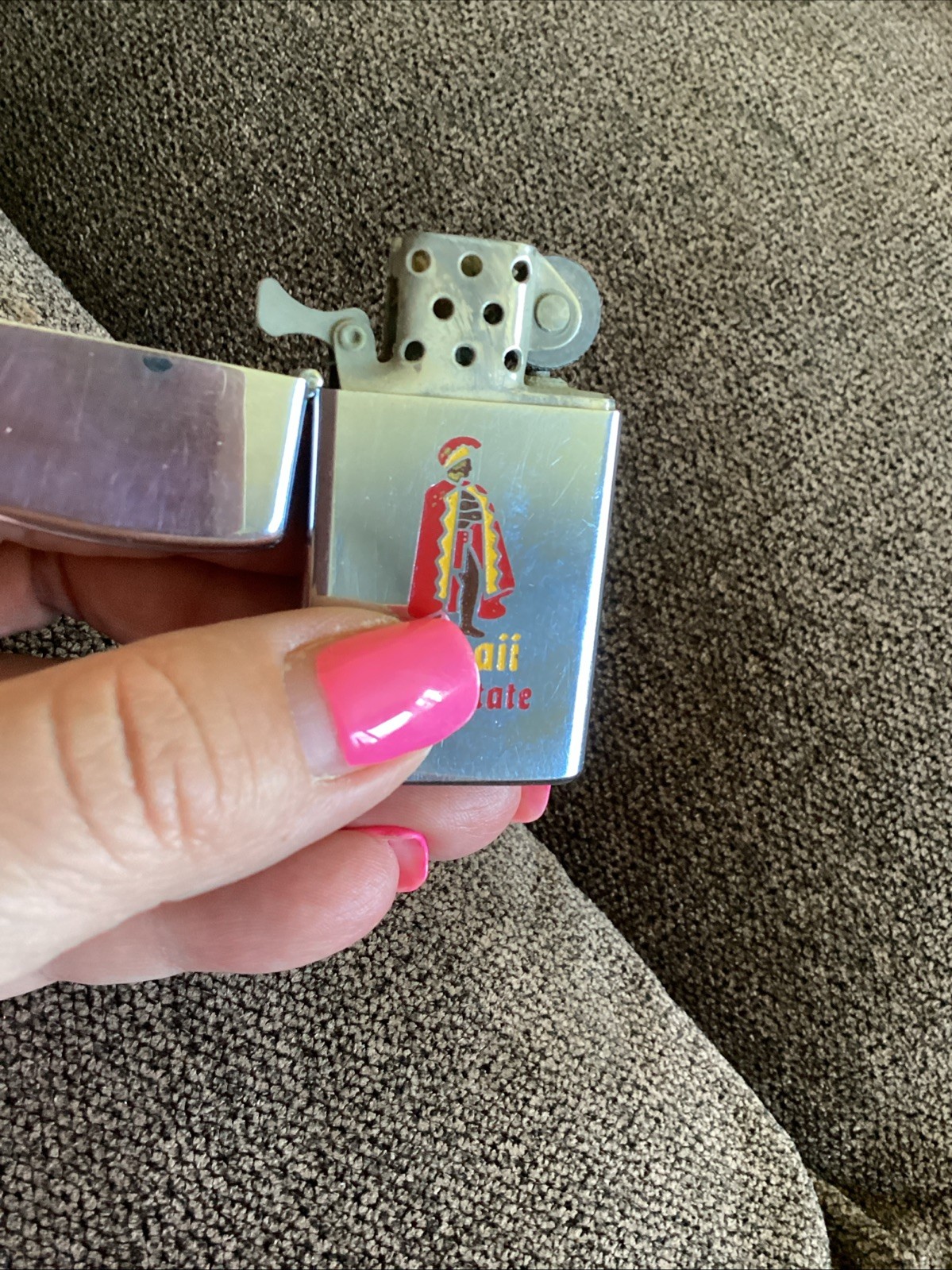 Vtg Zippo Slim Hawai 50th State With King Kamehameha Graphic