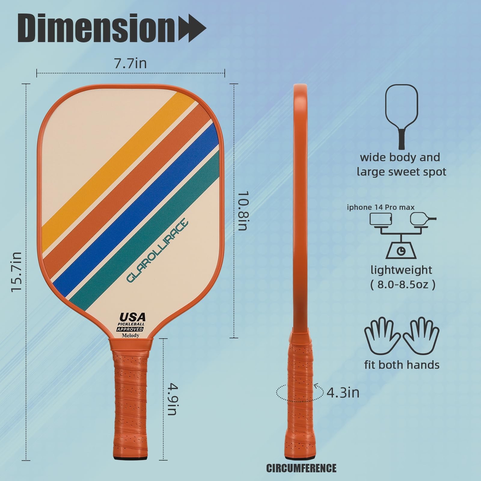 Glarollirace Pickleball Paddles Set Of 2 Pickleball Racketsusapa Approved