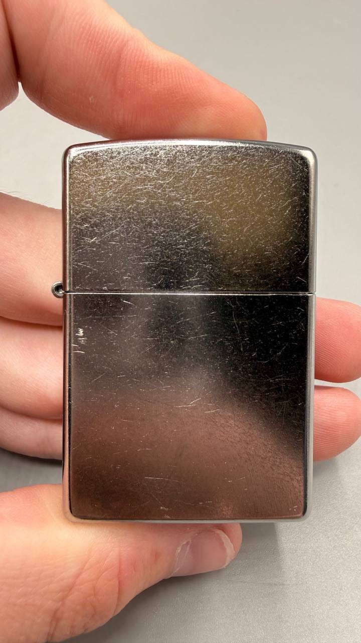 Vintage 2015 Zippo Windproof Lighter Black Ice High Polish Chrome Finish NOS