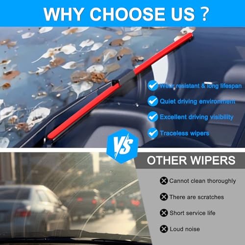 Windshield Wipers Replacement for Ford Mustang 2007-2024/Lincoln MKZ 2013