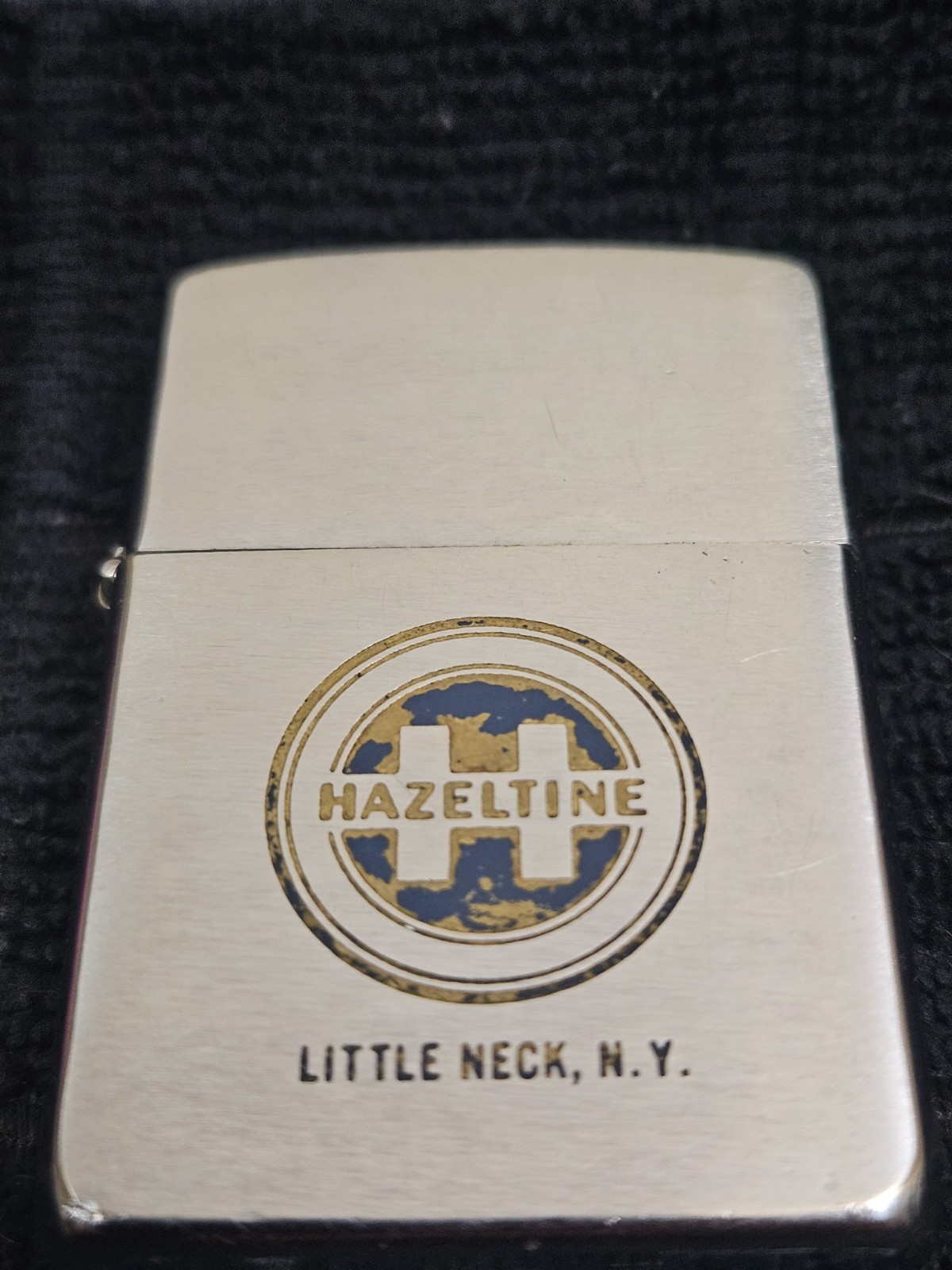 Vintage Hazeltine Dual Sided Zippo – 1960 – brushed chrome – USED
