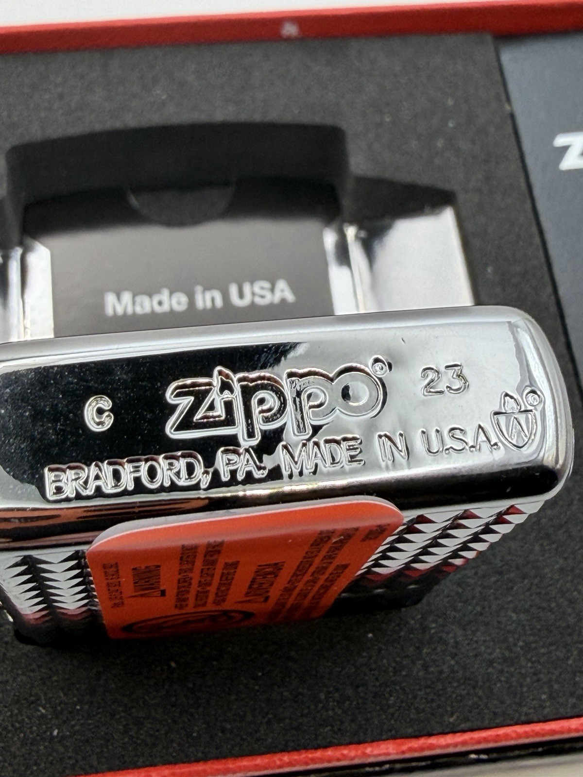 2023 3D Diamond Multi Cut Chrome Armor Zippo Lighter NEW 48880