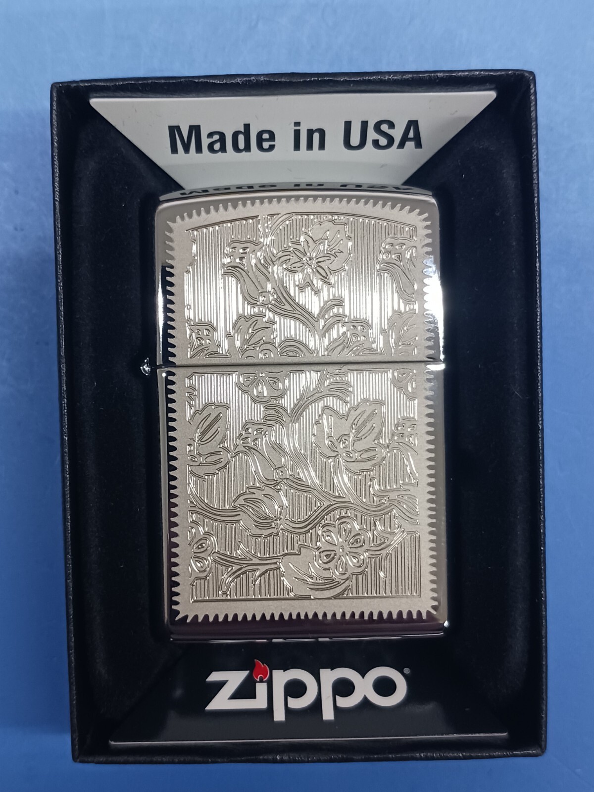 Zippo Flowers High Polish Chrome 24521