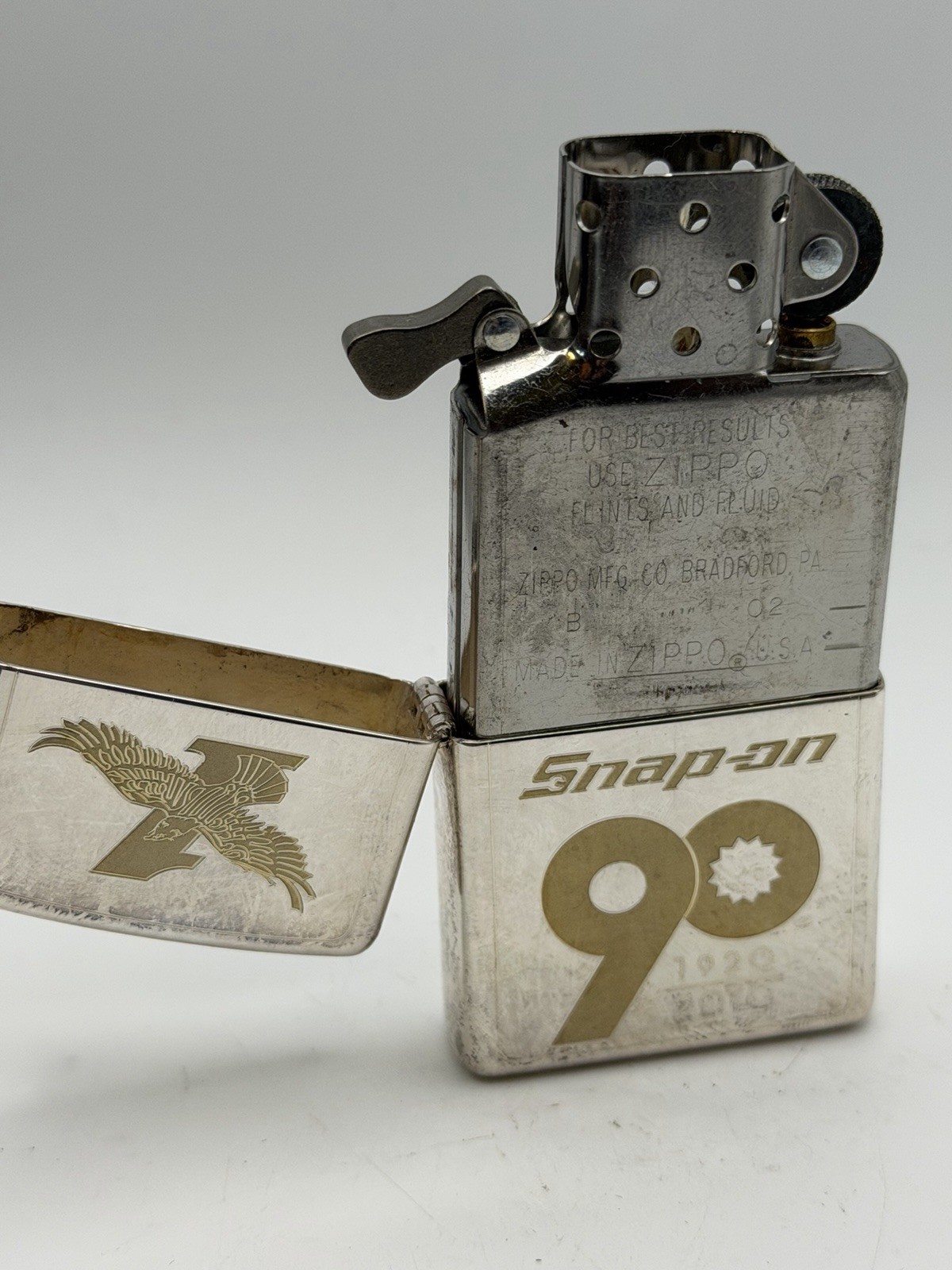 Limited 2009 Snap-On 90th Anniversary Silver Plated Zippo Lighter NEW B43