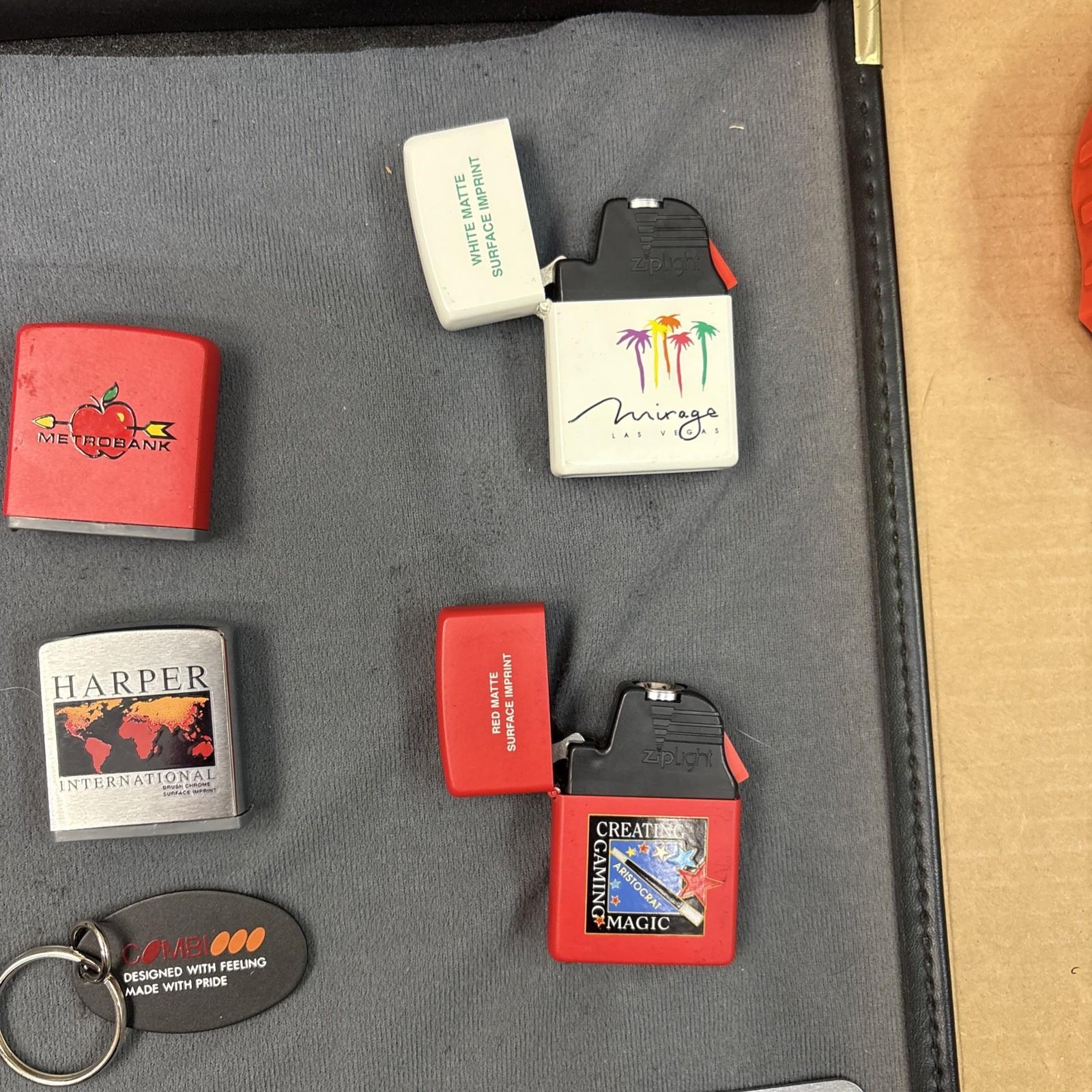 Zippo Salesman Sample Kit Money Clip Keychain Folding Knife Ziplight