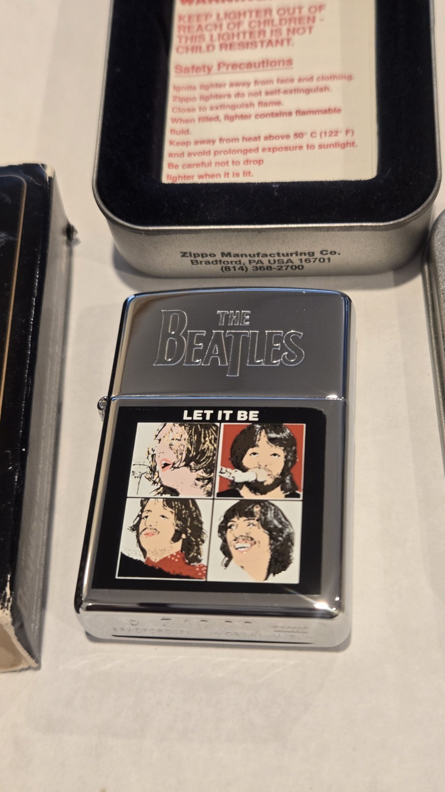 1997 BEATLES Music LET IT BE LP Album Cover Vintage Zippo Lighter NEW Sealed
