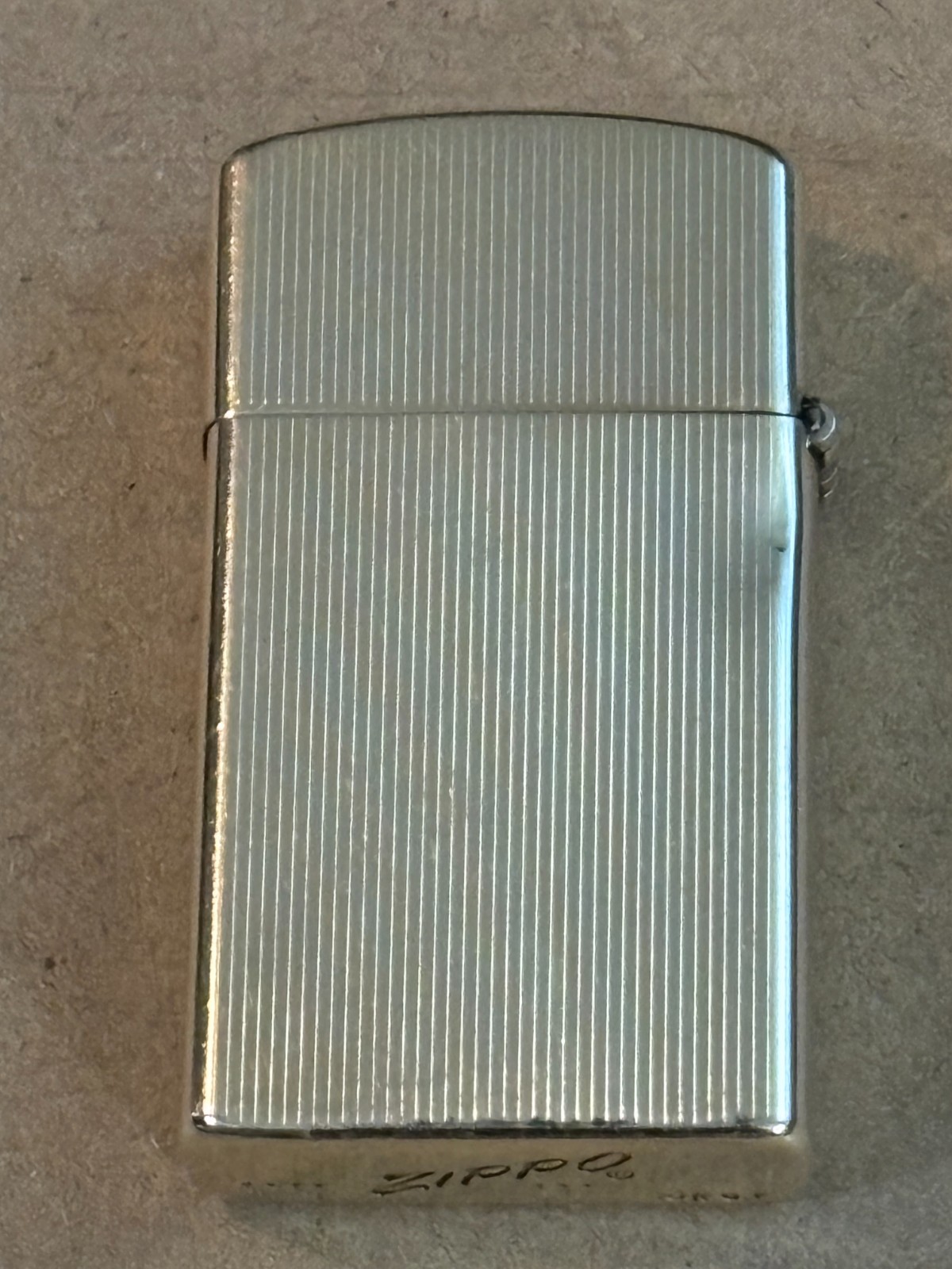 1958 Zippo Slim – 10K Gold‑Filled – Working – Vintage Monogrammed Lighter