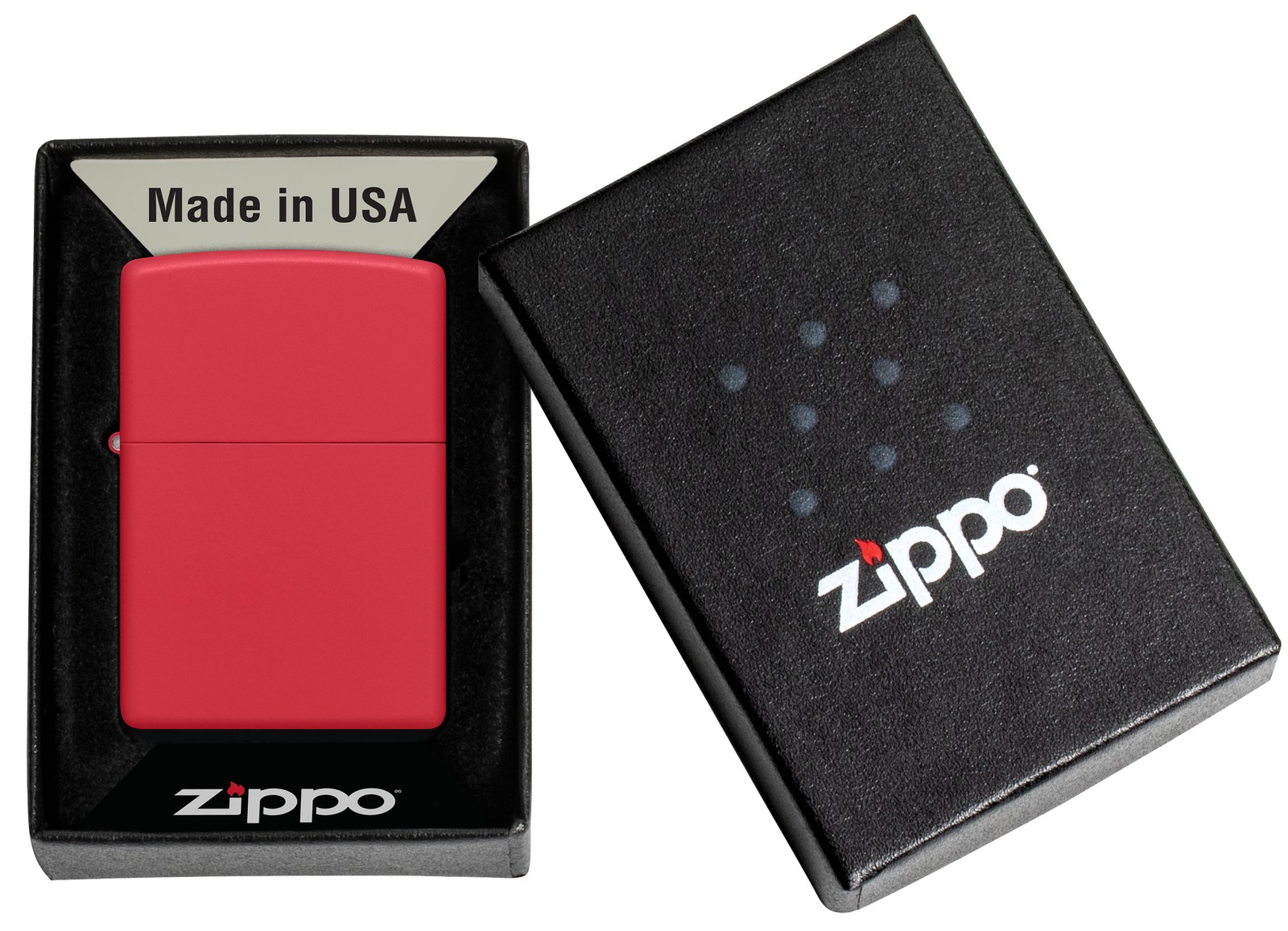 Zippo Classic Red Matte Windproof Pocket Lighter, 233