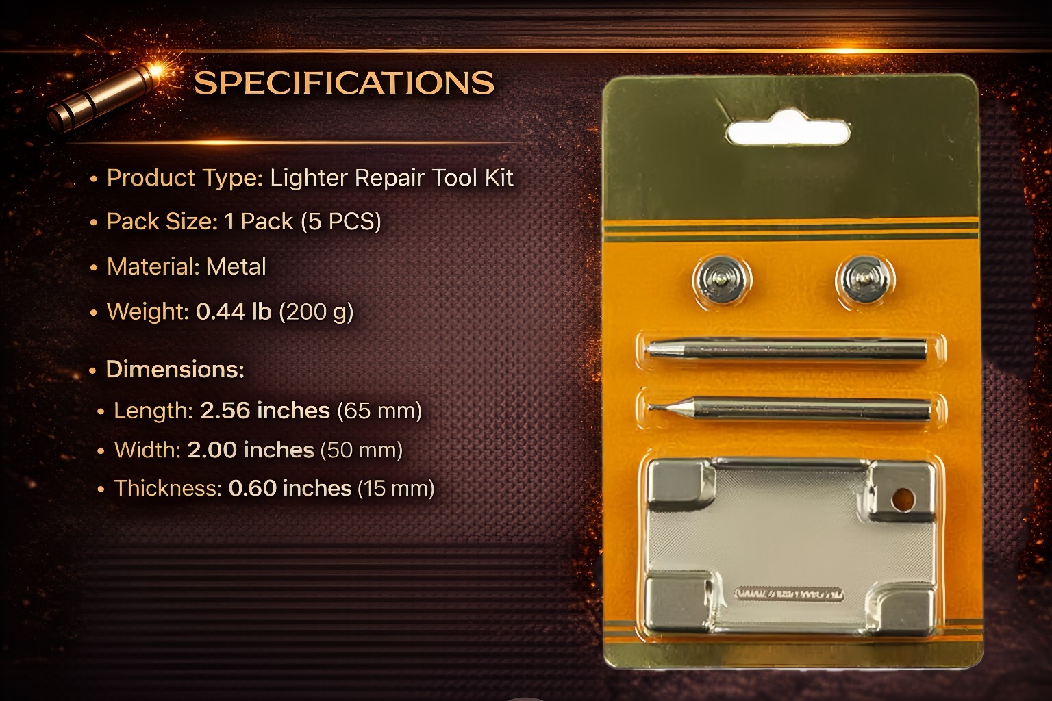 7pcs Lighter Repair Tool Kit for Zippo Insert Steel Wheel Rivet Punch Set