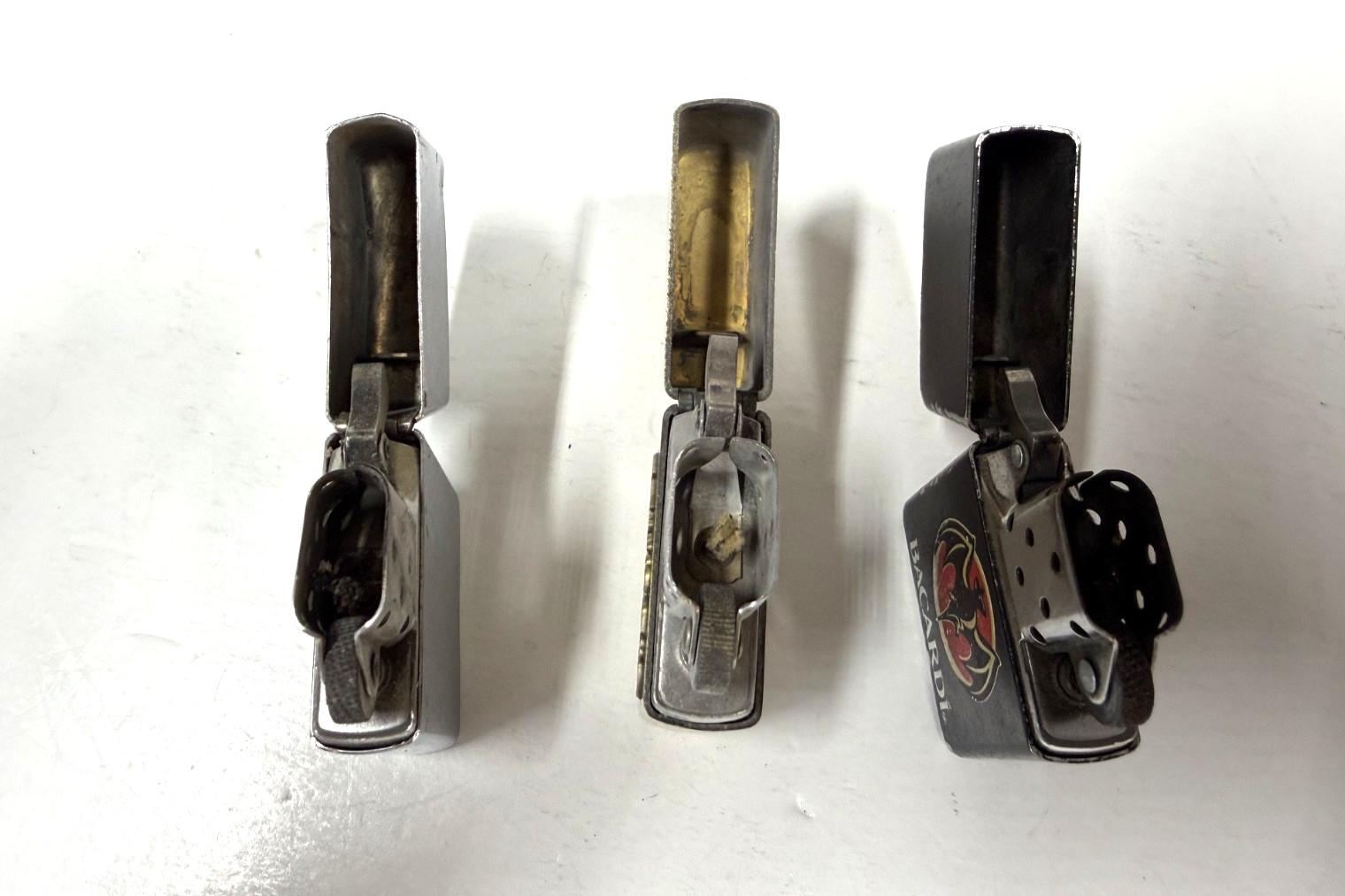Bacardi Zippo Lighter, Lot of 3 Lighters Two Zippo 1 china Sturgis Parts Repair