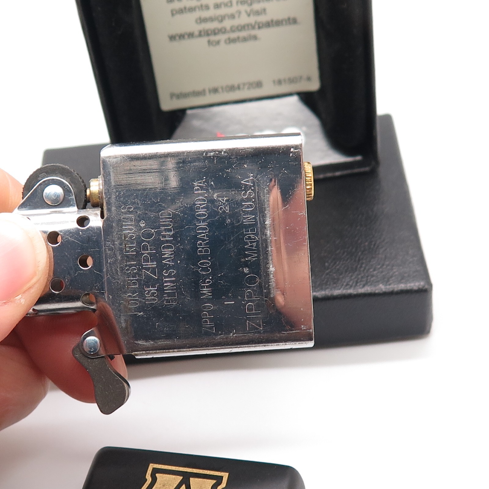 Zippo 218 Classic Black Matte Pocket Lighter V and Golfbase 9/13/2025 Printed