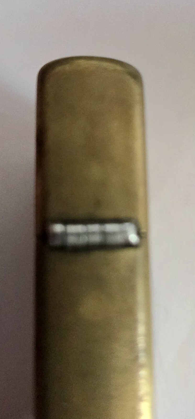 Vintage 1990 Zippo Solid Brass Pipe Lighter, Factory Matched F VI Gold Insert