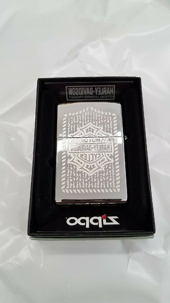 Zippo Harley-Davidson Mens B&S Logo High Polish Chrome Lustre 29506
