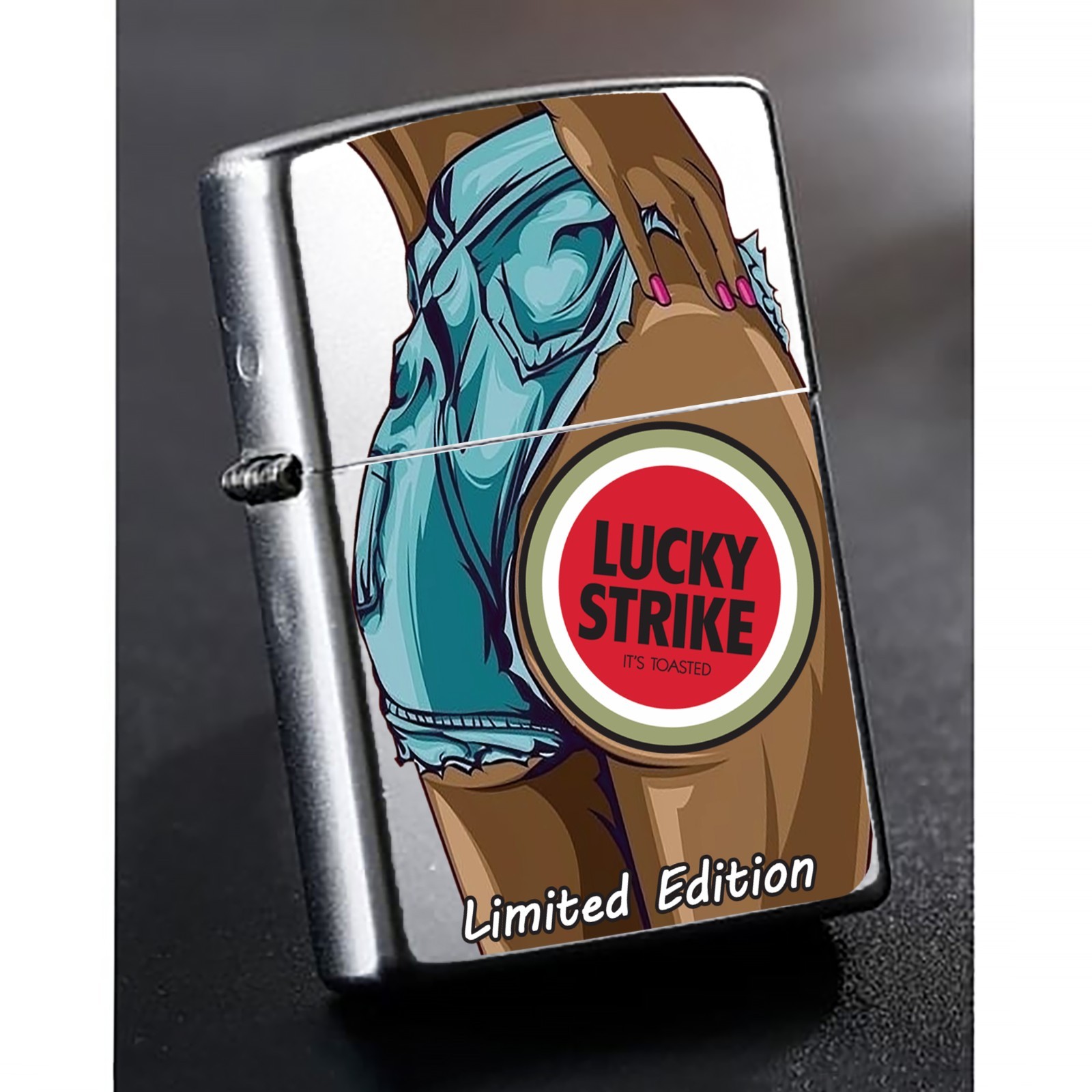ZIPPO Lucky Strike Anime Girl Lighter: fine art and graphic design
