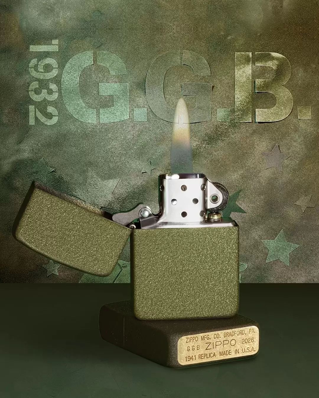 ZIPPO Collectible FOUNDER’S DAY 2026 Limited-Edition Green Crackle Lighter 47426
