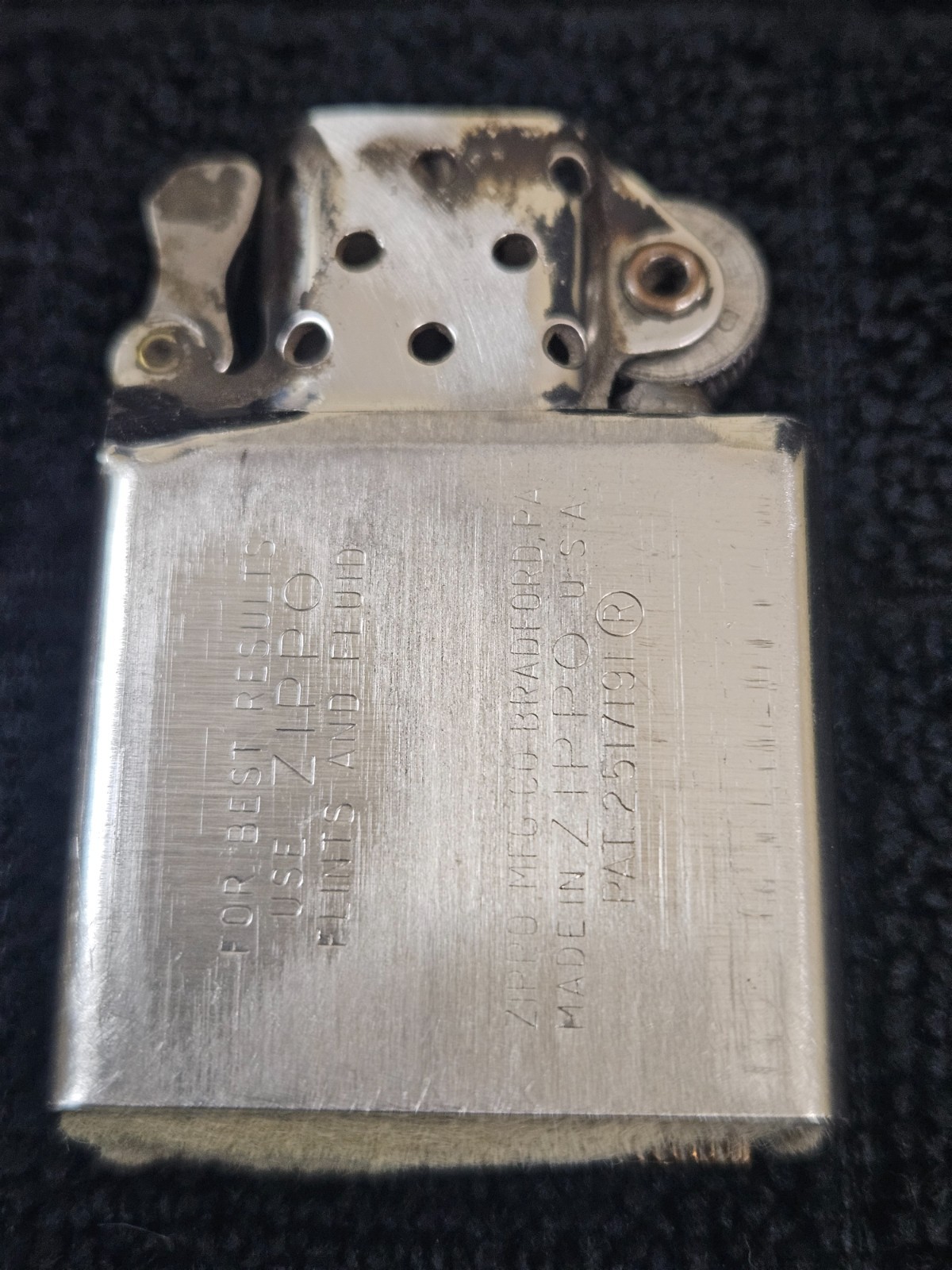 Vintaeg Brushed Chrome Zippo Windproof Lighter – 1960 – Used