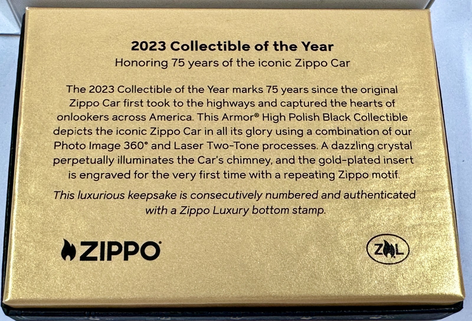 Zippo 75 Zippo Car 1948-2023 COTY