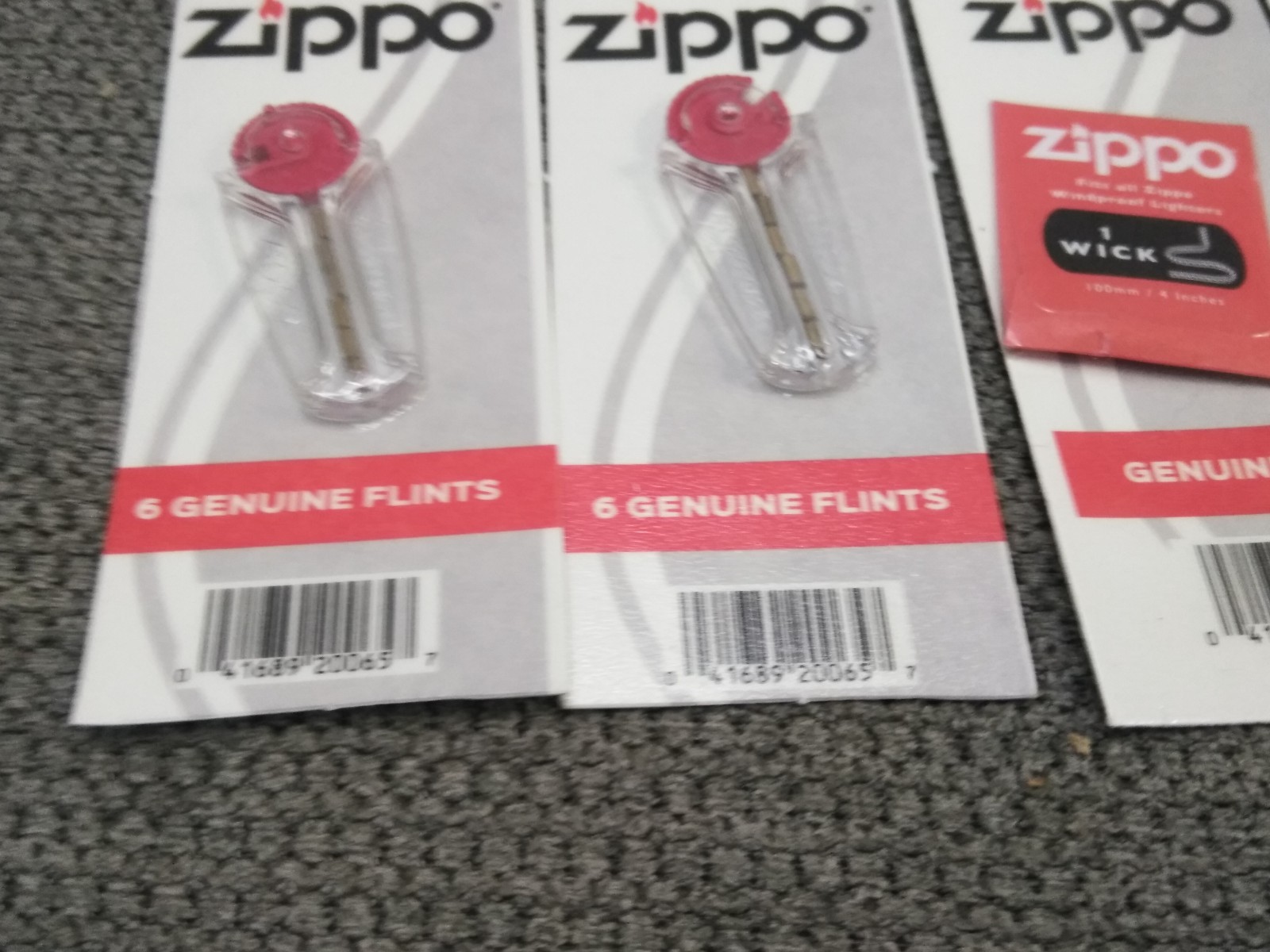 NEW Zippo Flint Pack 6-Genuine Flints Per Pack, 2PK & FLINTS (3PK) BUNDLE