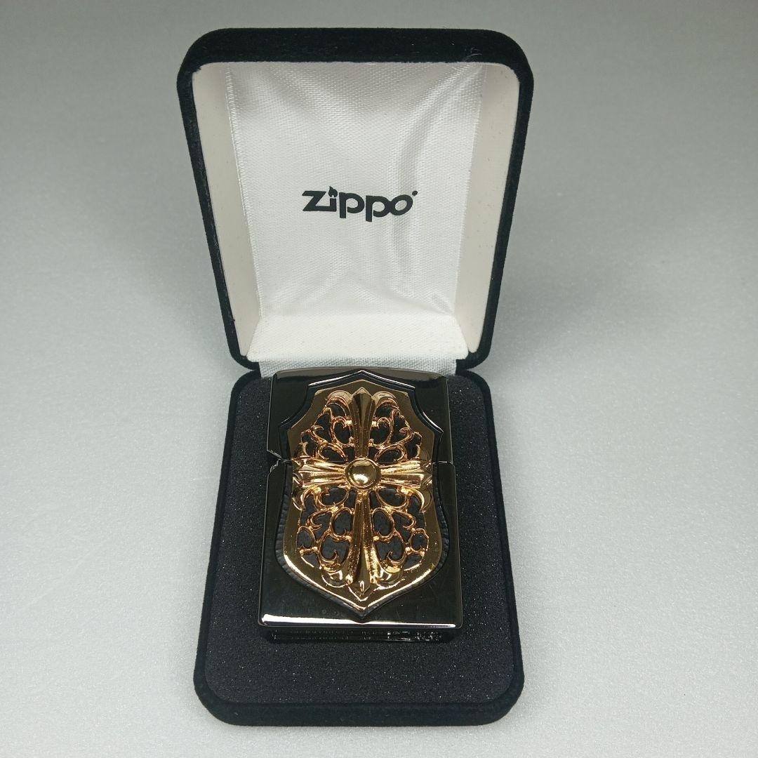 Zippo Metal Jacket Heavy Gold Shield 5-Side from Japan