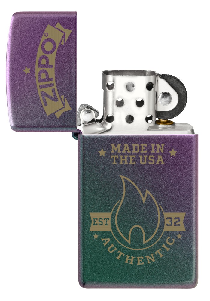Zippo Authentic Zippo Design Slim Iridescent Windproof Pocket Lighter, 46838