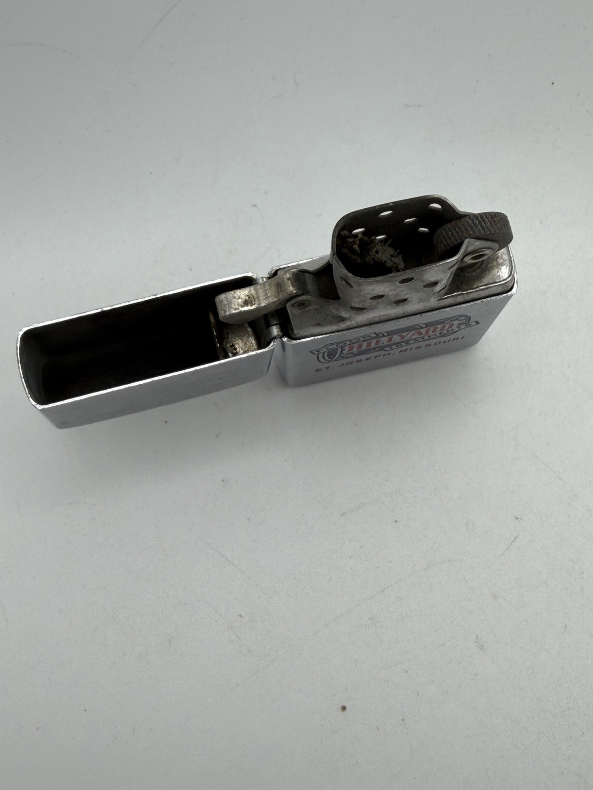 Vintage 1960 Hilliard Floor Advertising St Joseph Missouri Chrome Zippo Lighter