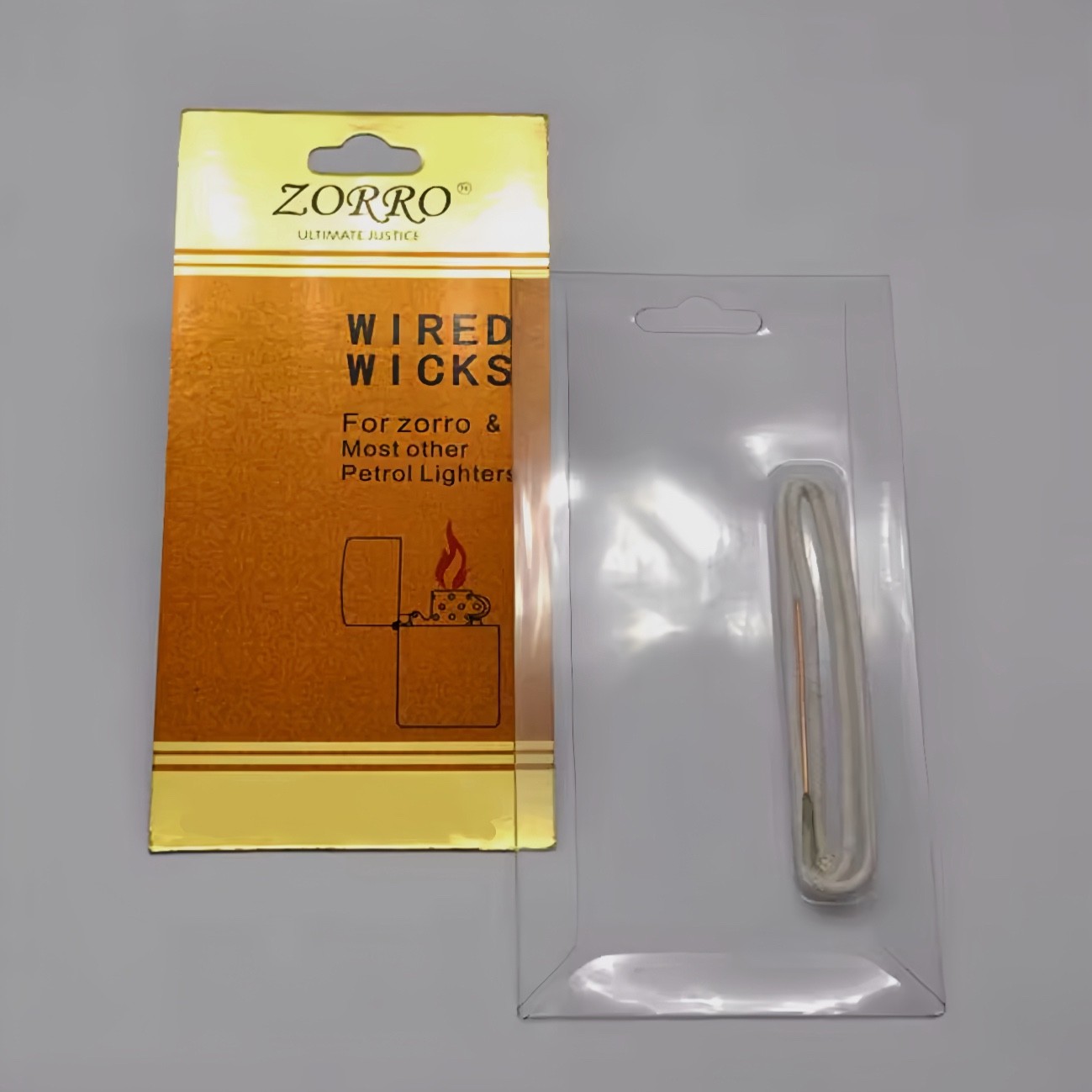 2-Pack Lighter Wick Cotton Core with Wire 38cm Refill FOR Zippo Zorro Inserts