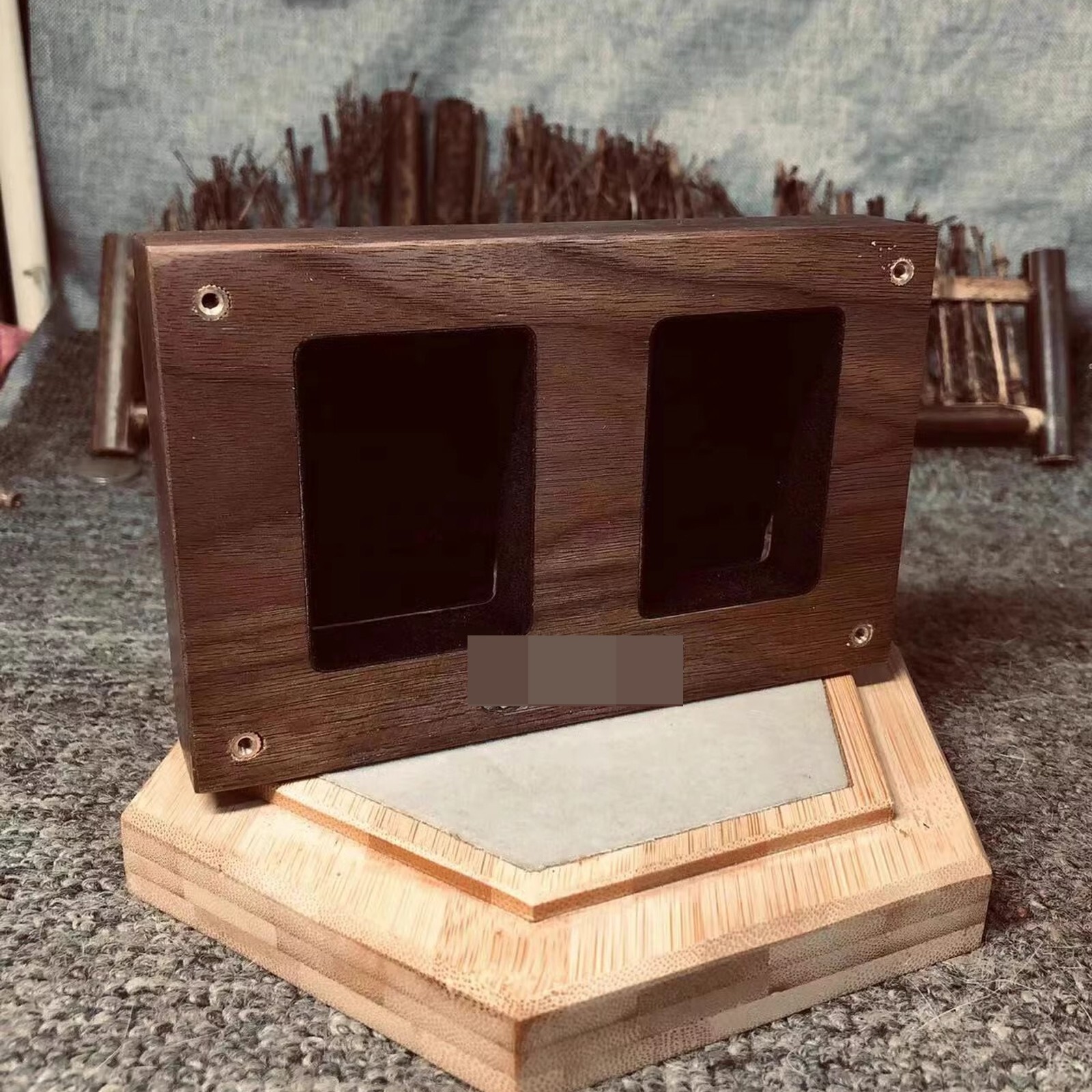 2 Slot America Black Walnut Collection Display Case – For Zippo Lighters