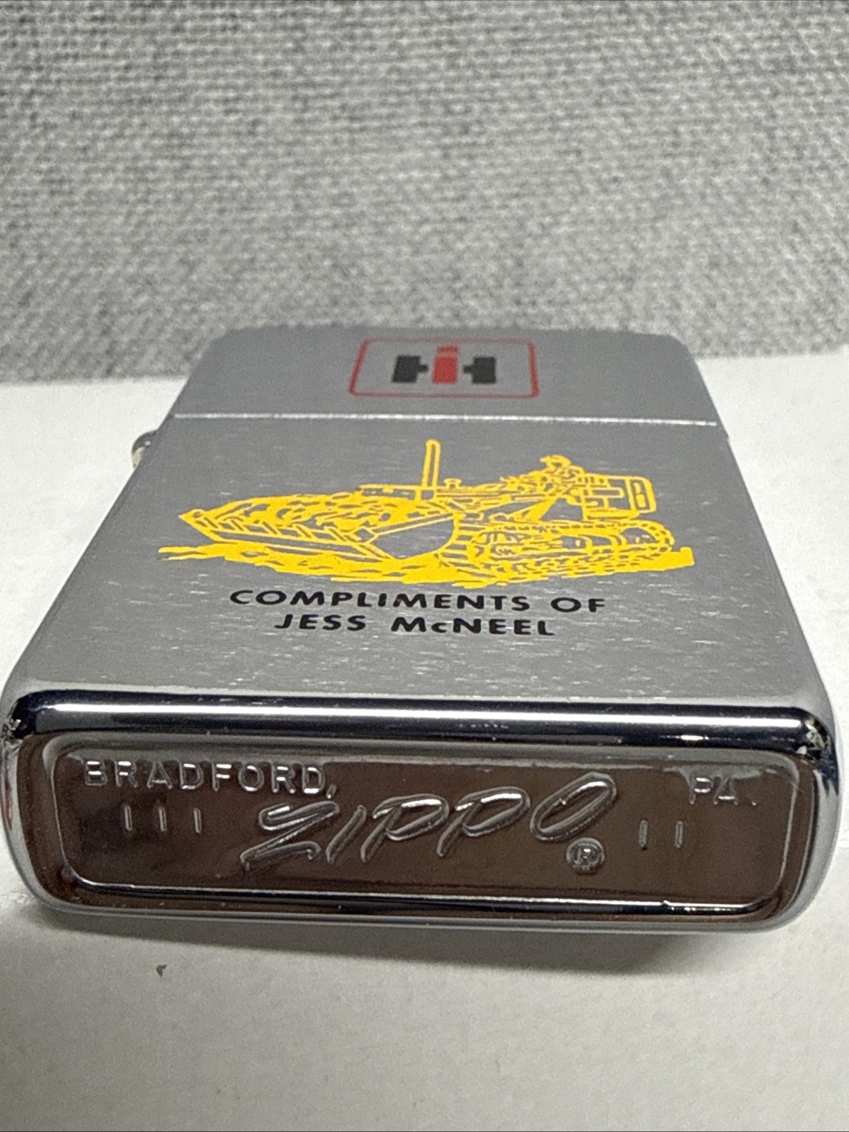 1969 Vintage Zippo Lighter International Harvester IH Logo Advertising Tractor